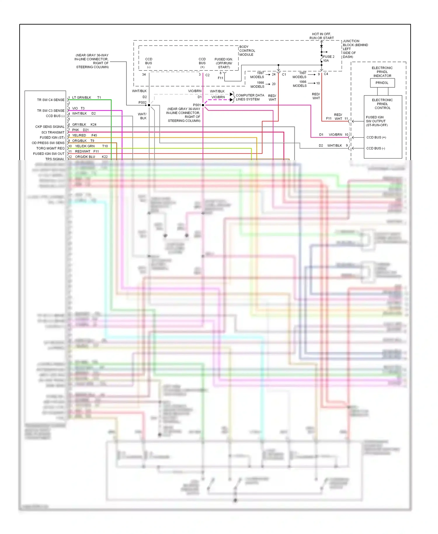 Dodge Caravan III (1995-2000) computer data lines system wiring diagram  (2 of 4)