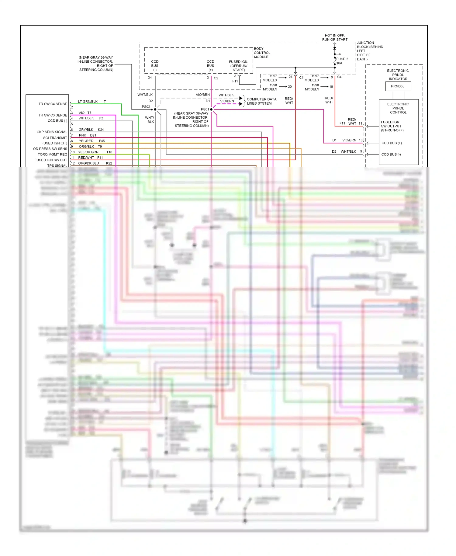 Dodge Caravan III (1995-2000) computer data lines system wiring diagram  (1 of 4)