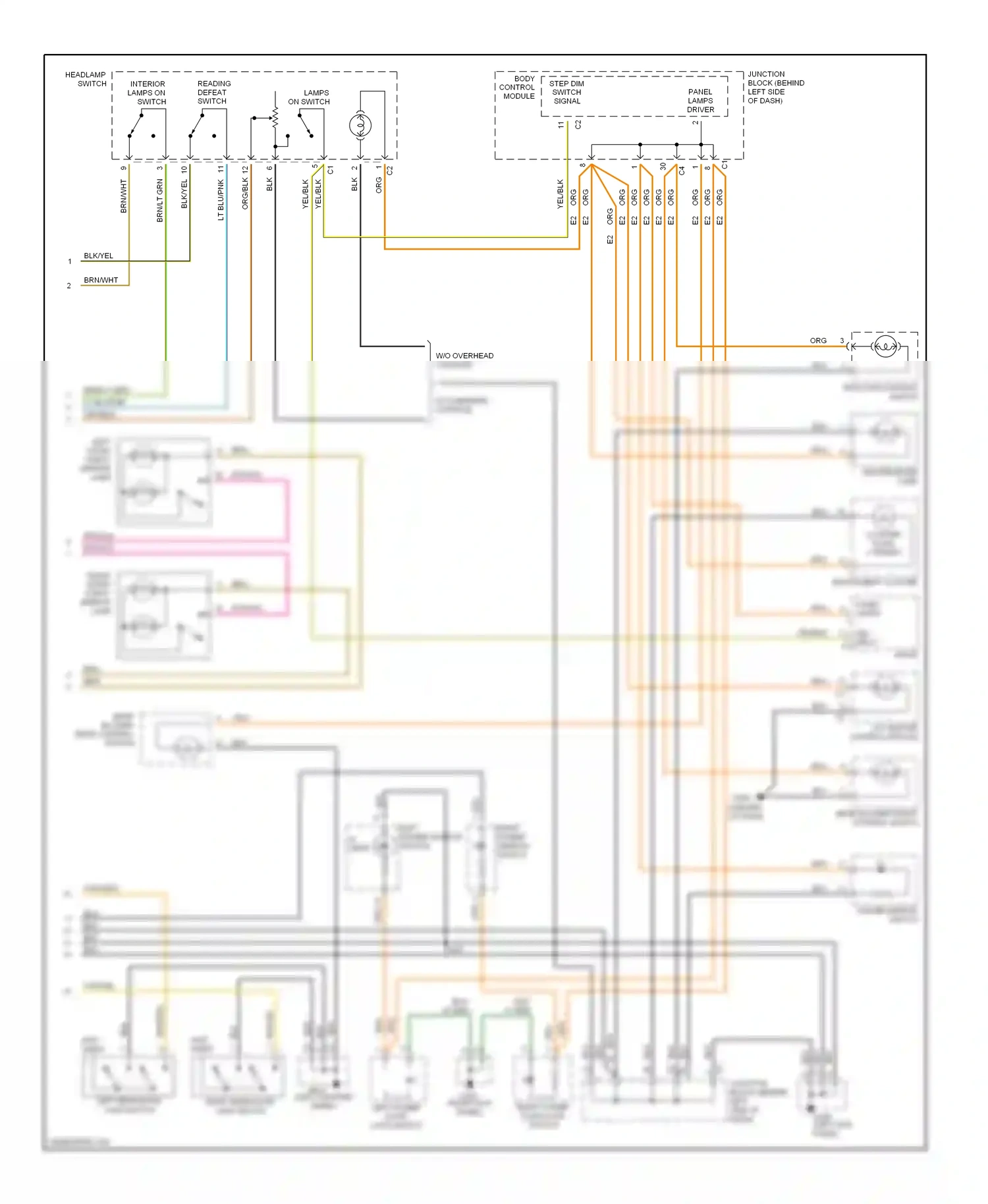 Dodge Caravan III (1995-2000) dim input wiring diagram  (1 of 1)