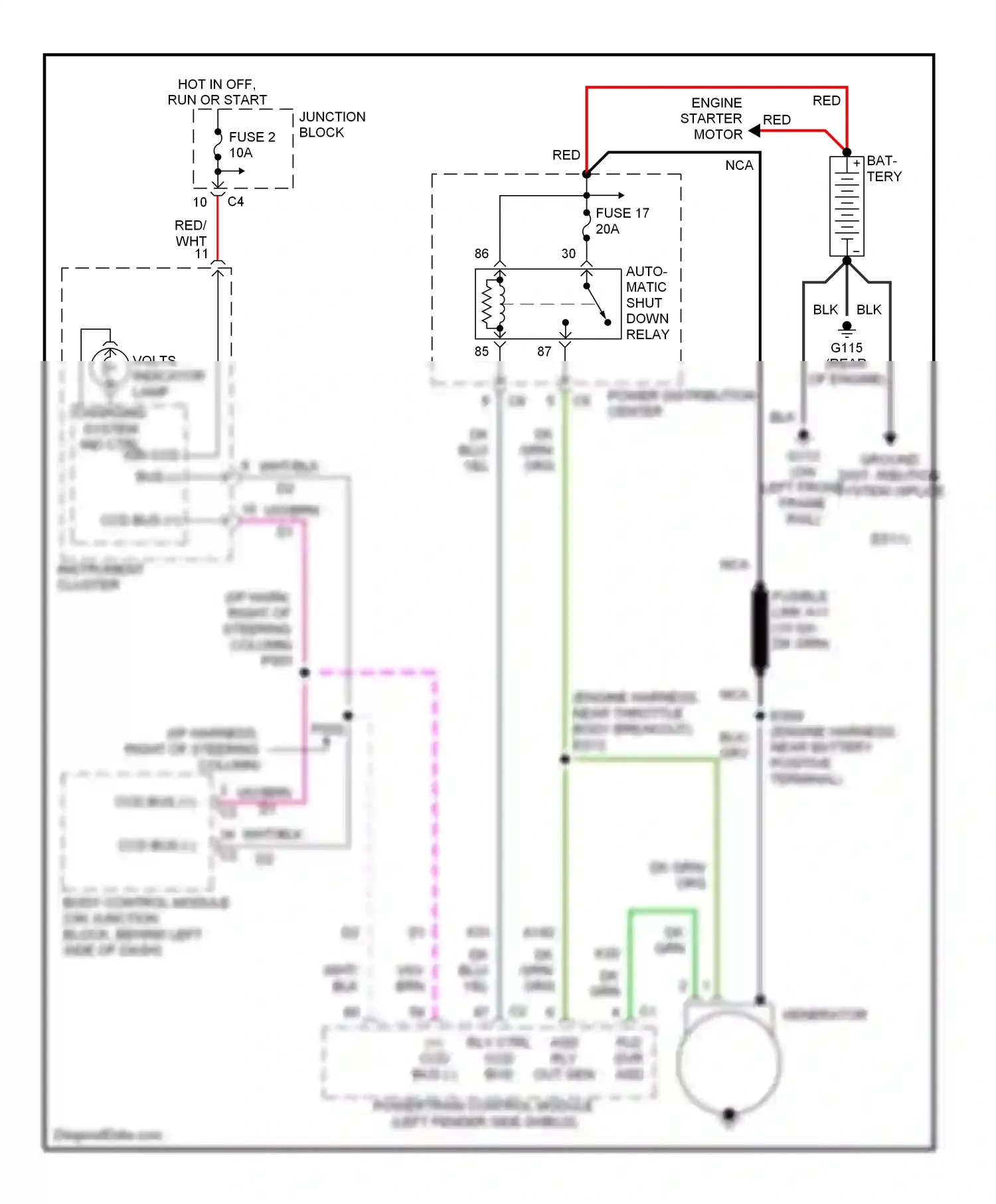 Dodge Caravan III (1995-2000) dk grn wiring diagram  (12 of 22)
