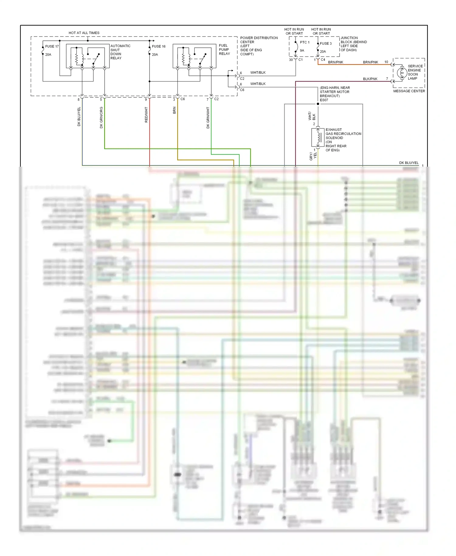 Dodge Caravan III (1995-2000) left kick panel ground block (left kick panel) wiring diagram  (3 of 5)