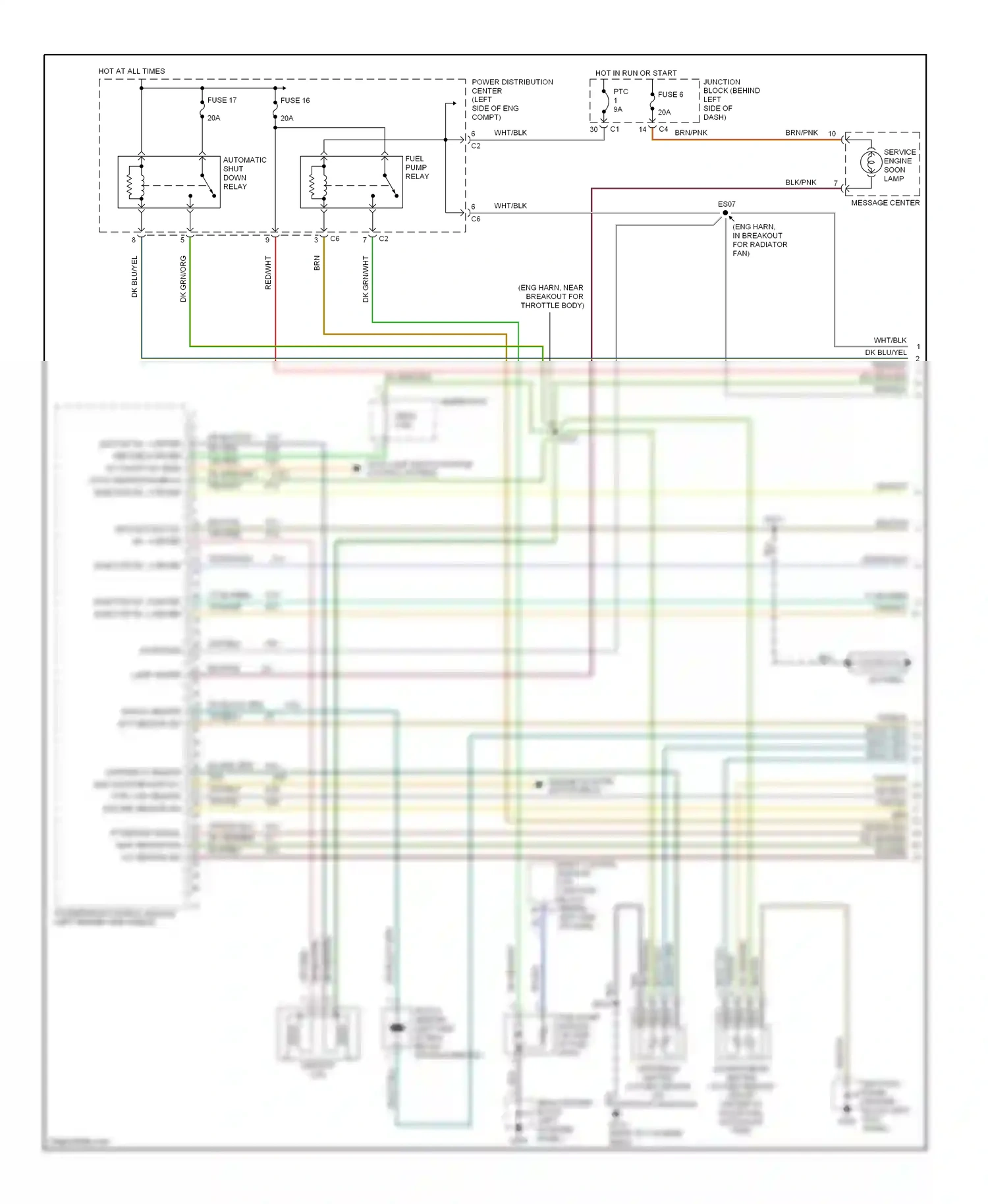 Dodge Caravan III (1995-2000) left kick panel ground block (left kick panel) wiring diagram  (1 of 5)