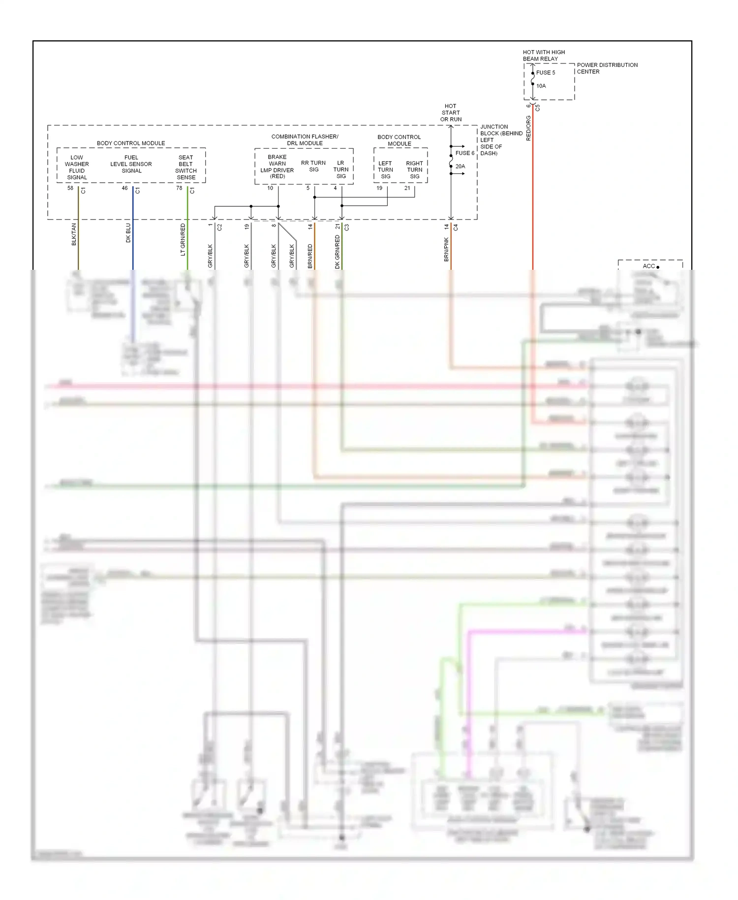 Dodge Caravan III (1995-2000) (left kick panel) wiring diagram  (15 of 26)