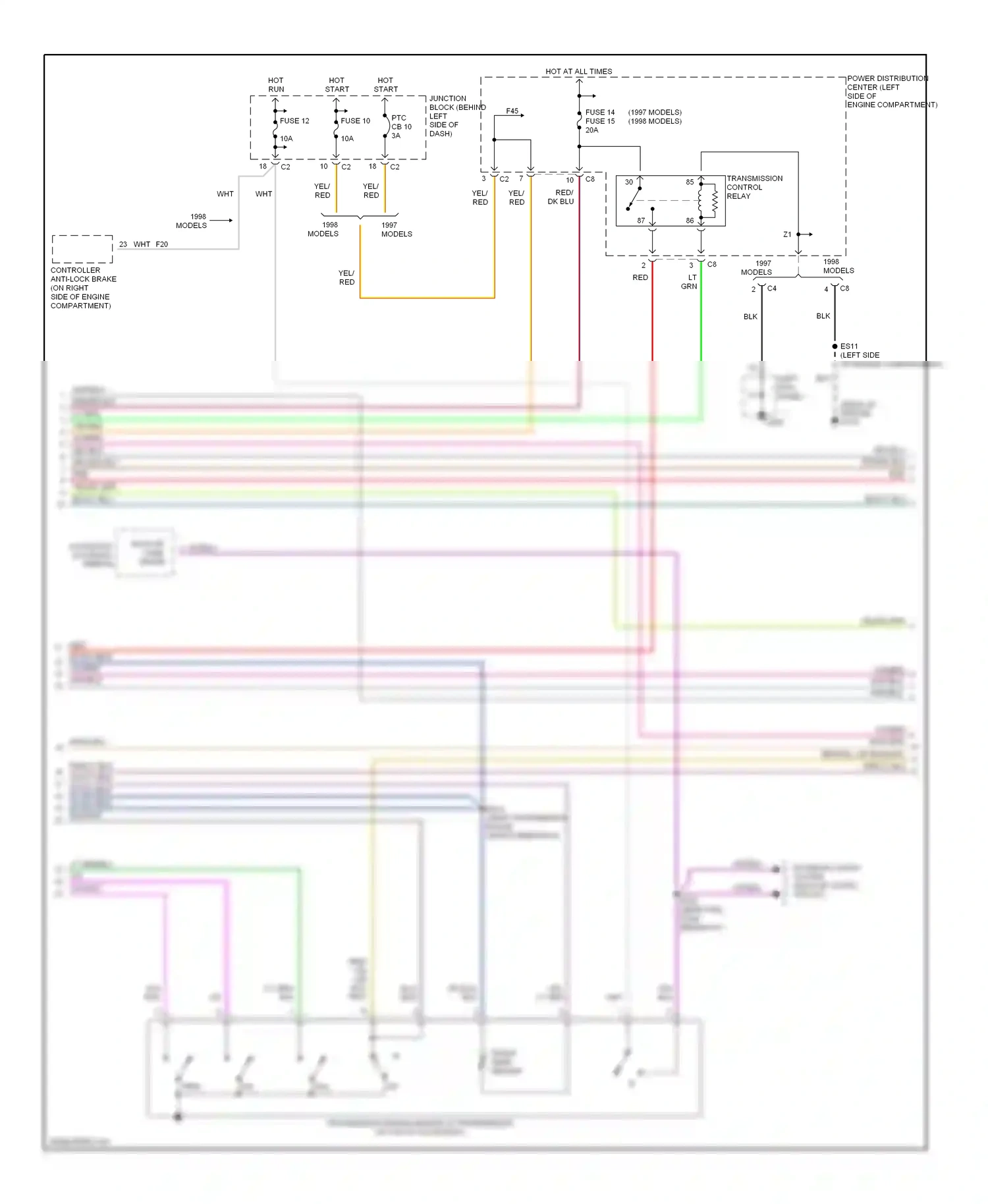 Dodge Caravan III (1995-2000) (left kick panel) wiring diagram  (21 of 26)
