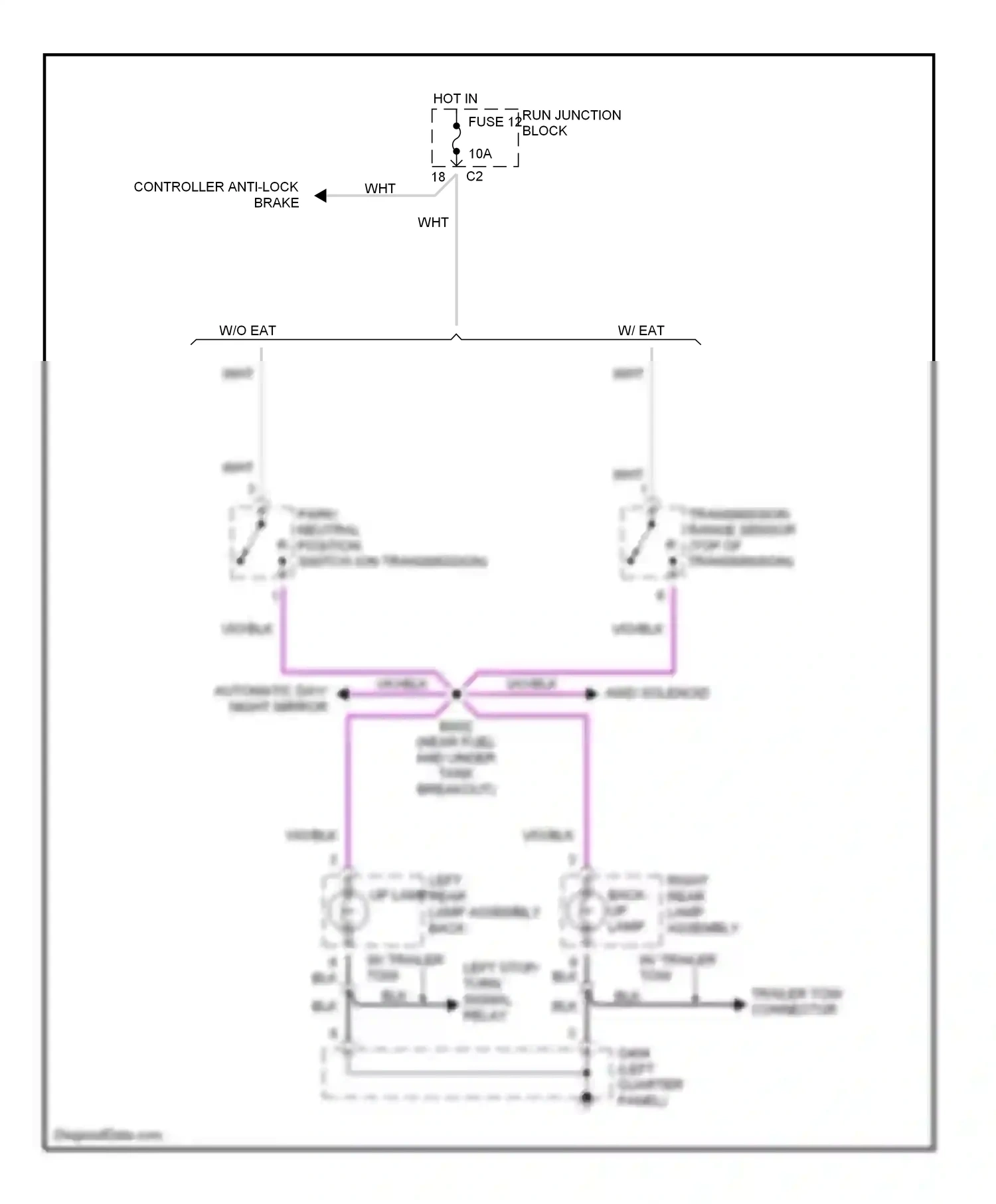 Dodge Caravan III (1995-2000) left quarter panel) wiring diagram  (3 of 9)