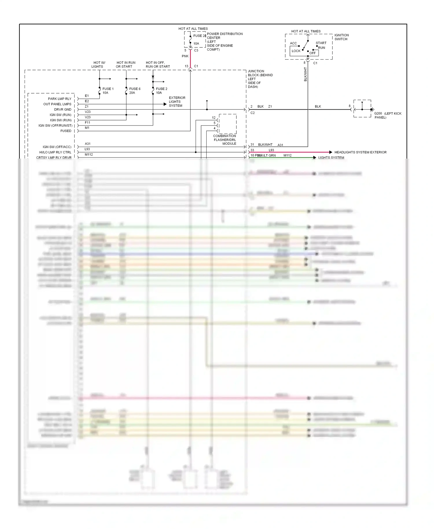 Dodge Caravan III (1995-2000) mirrors system wiring diagram  (1 of 1)