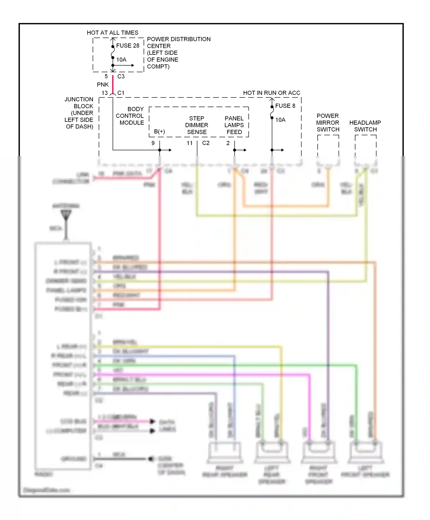 Dodge Caravan III (1995-2000) nca wiring diagram  (15 of 17)