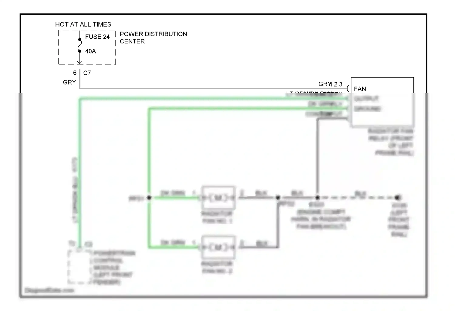 Dodge Caravan III (1995-2000) powertrain control module wiring diagram  (1 of 4)