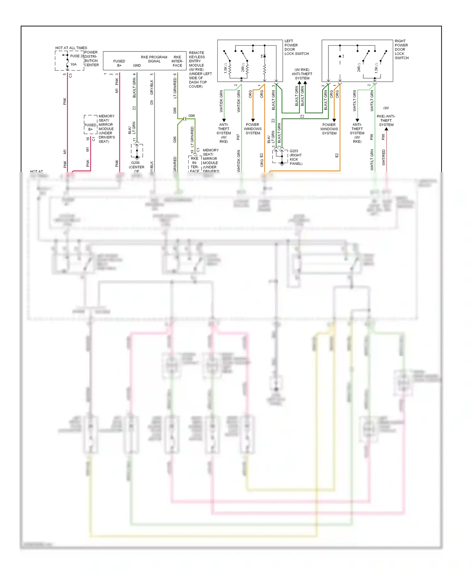 Dodge Caravan III (1995-2000) (right kick panel) wiring diagram  (10 of 11)