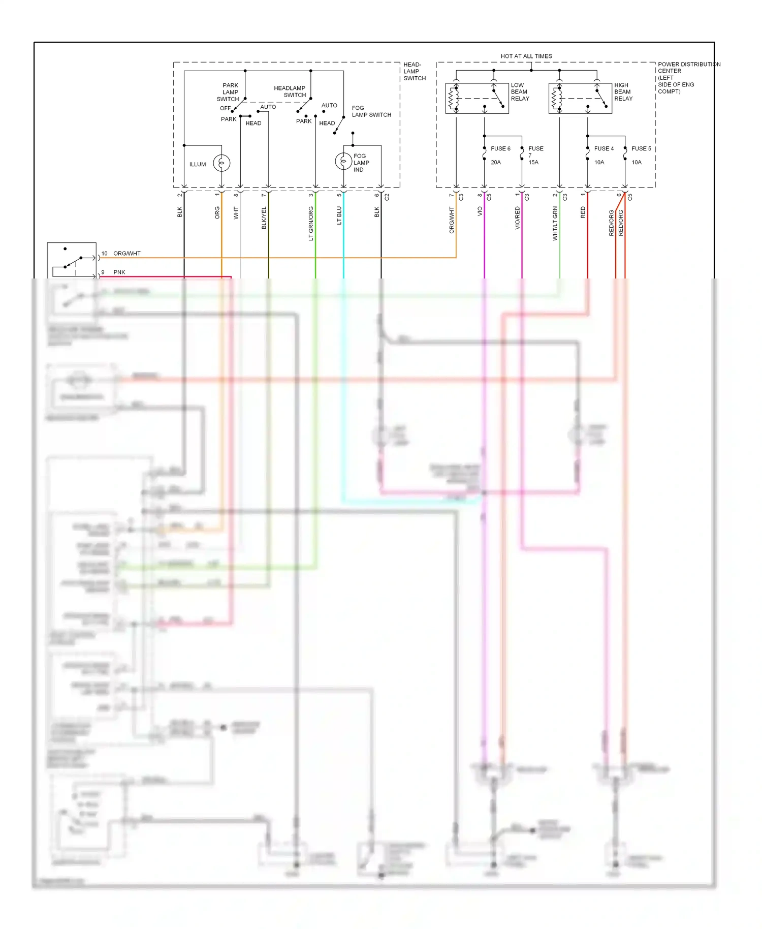 Dodge Caravan III (1995-2000) (right kick panel) wiring diagram  (6 of 11)