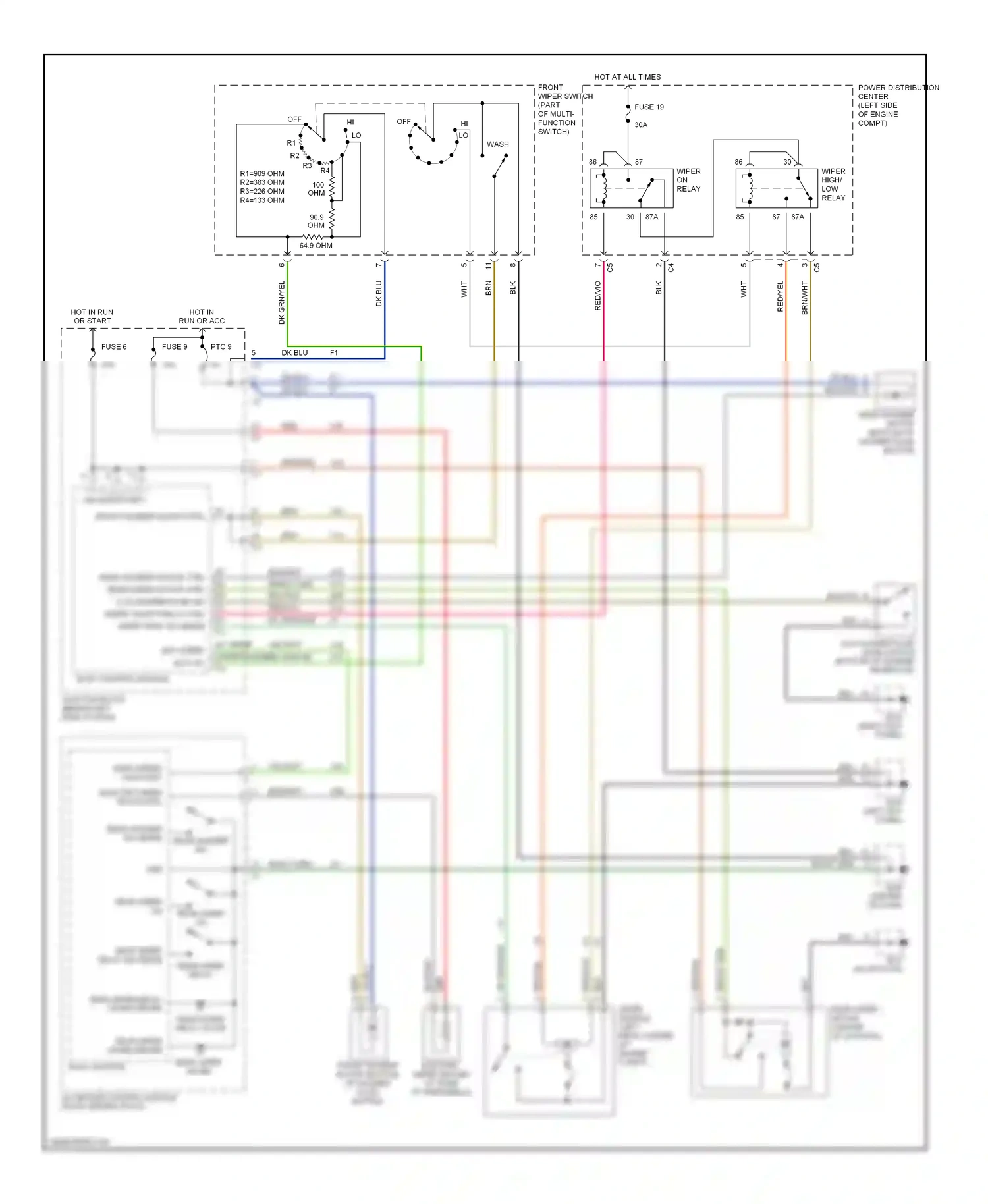Dodge Caravan III (1995-2000) (right kick panel) wiring diagram  (11 of 11)