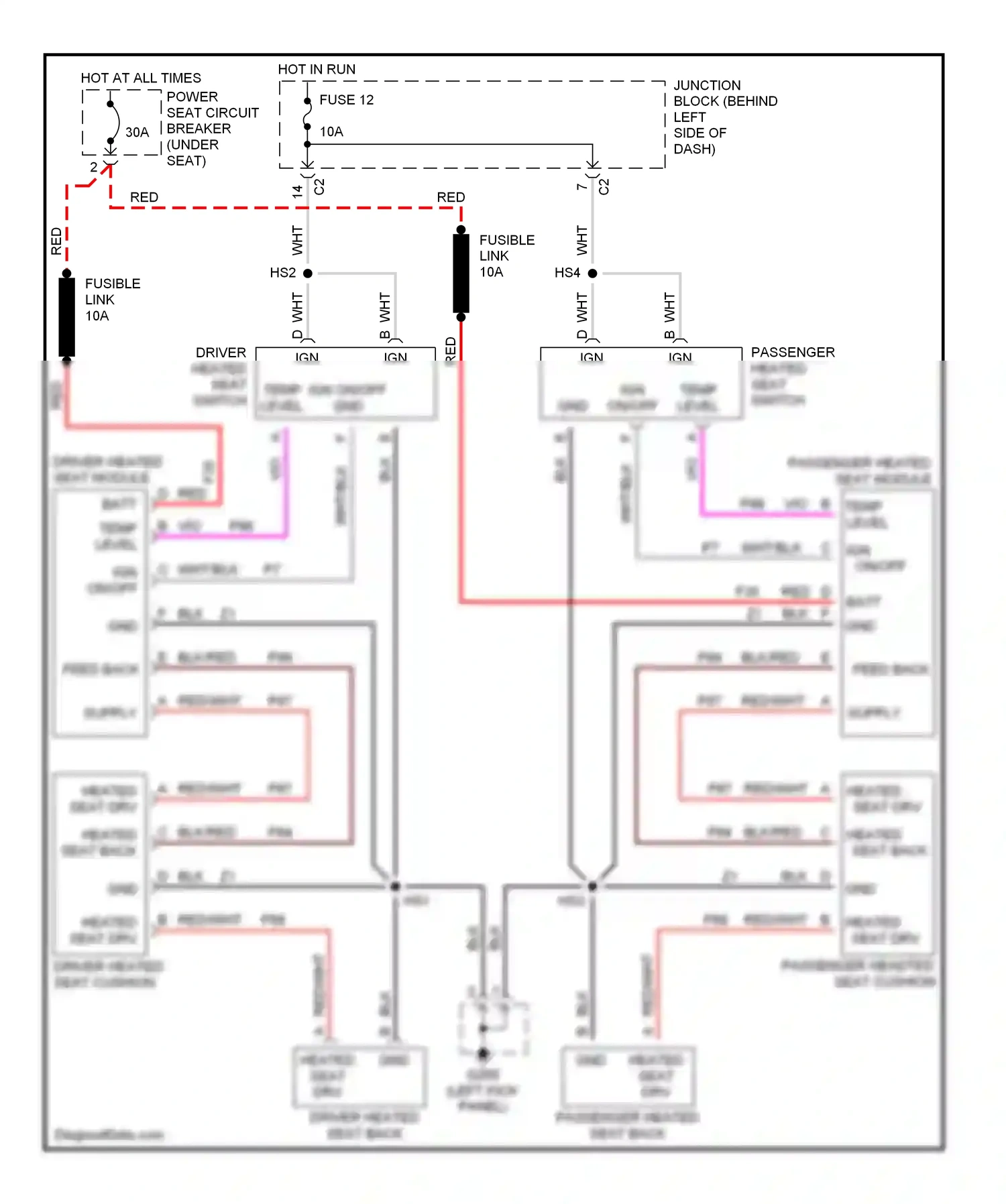 Dodge Caravan III (1995-2000) temp level wiring diagram  (1 of 1)