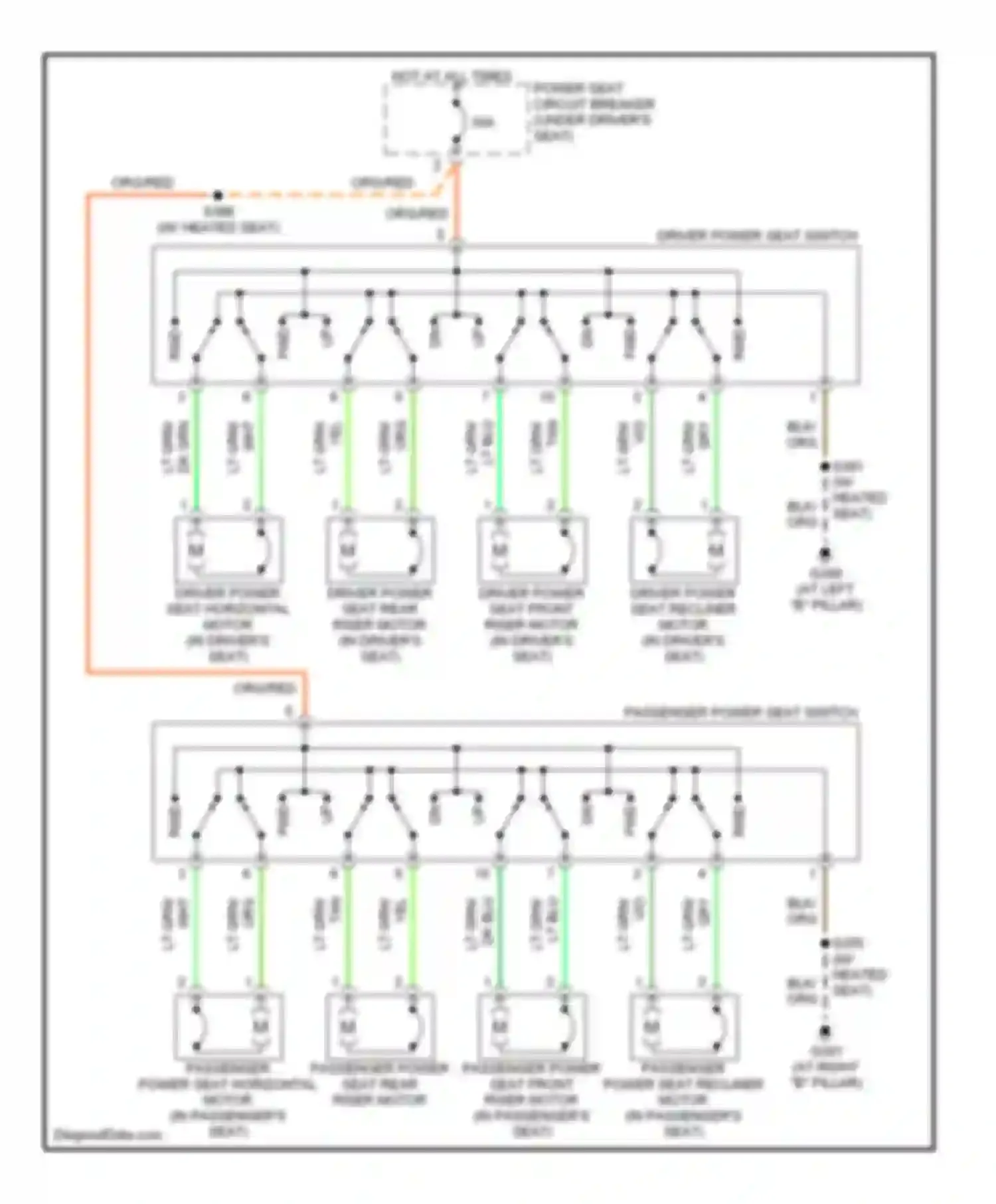 Caravan Dodge IV (2000-2007): Power seats circuit
