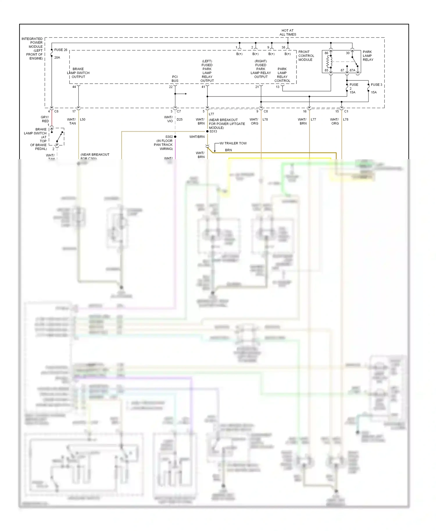 Dodge Caravan IV (2000-2007) b(+) wiring diagram  (1 of 3)