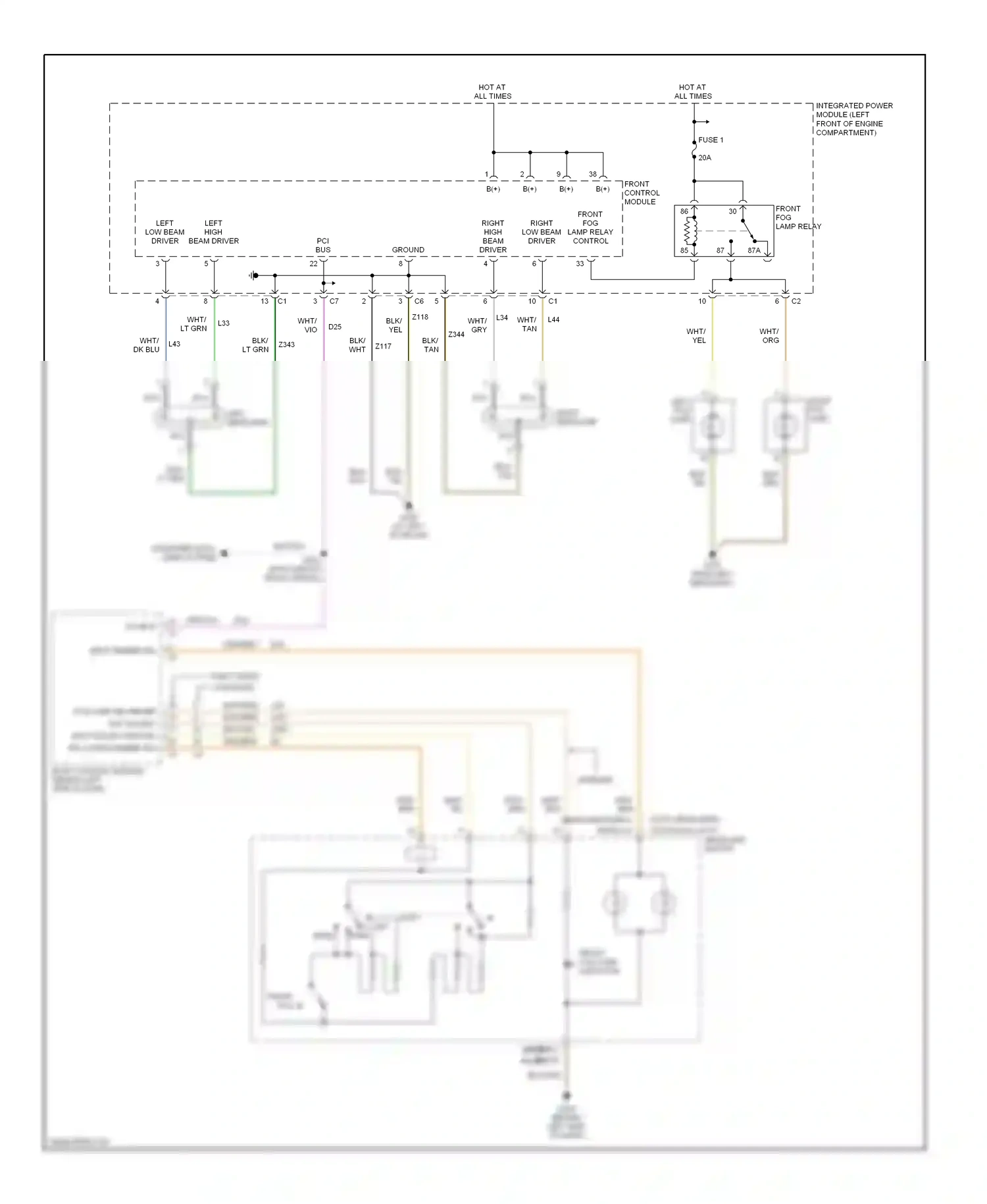 Dodge Caravan IV (2000-2007) b(+) wiring diagram  (2 of 3)