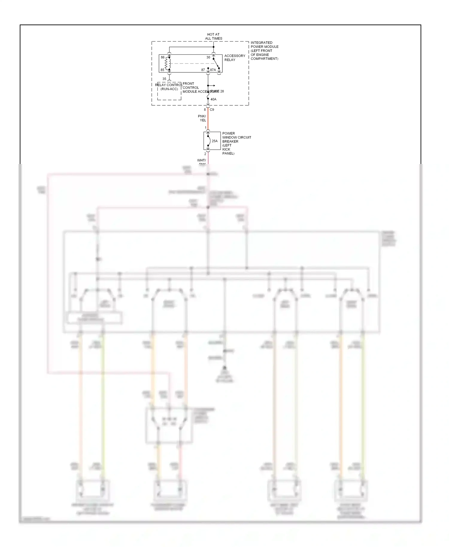 Dodge Caravan IV (2000-2007) front control module accessory relay control (run-acc) wiring diagram  (2 of 2)
