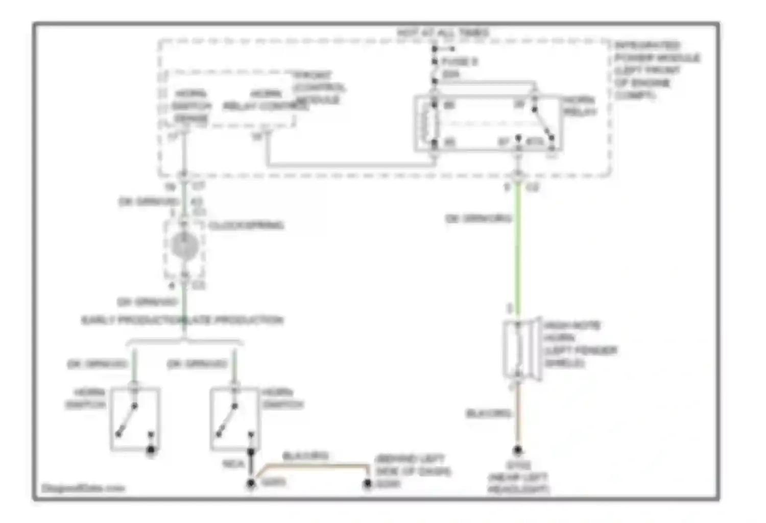 Wiring diagram front control module horn relay control for Dodge Caravan IV (2000-2007) (1 of 1)