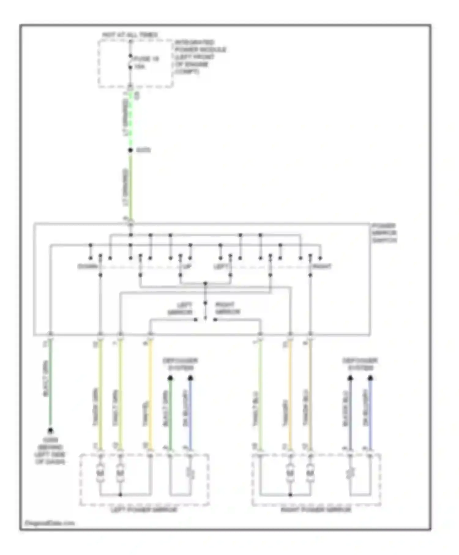 Wiring diagram left power mirror for Dodge Caravan IV (2000-2007) (4 of 4)
