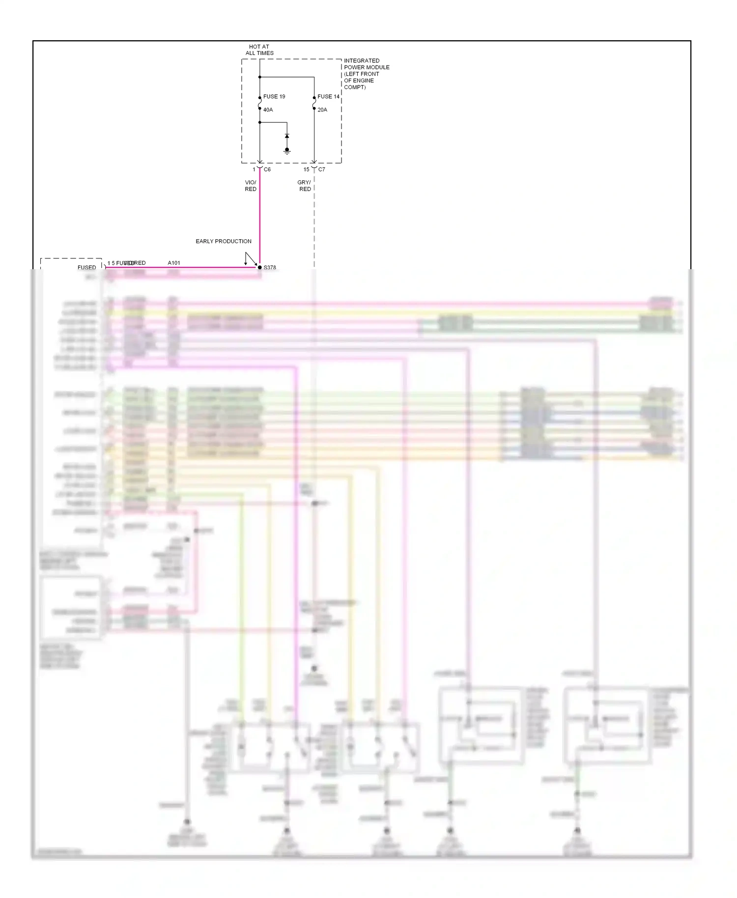 Dodge Caravan IV (2000-2007) lock switch (except base) (in left front wiring diagram  (1 of 1)