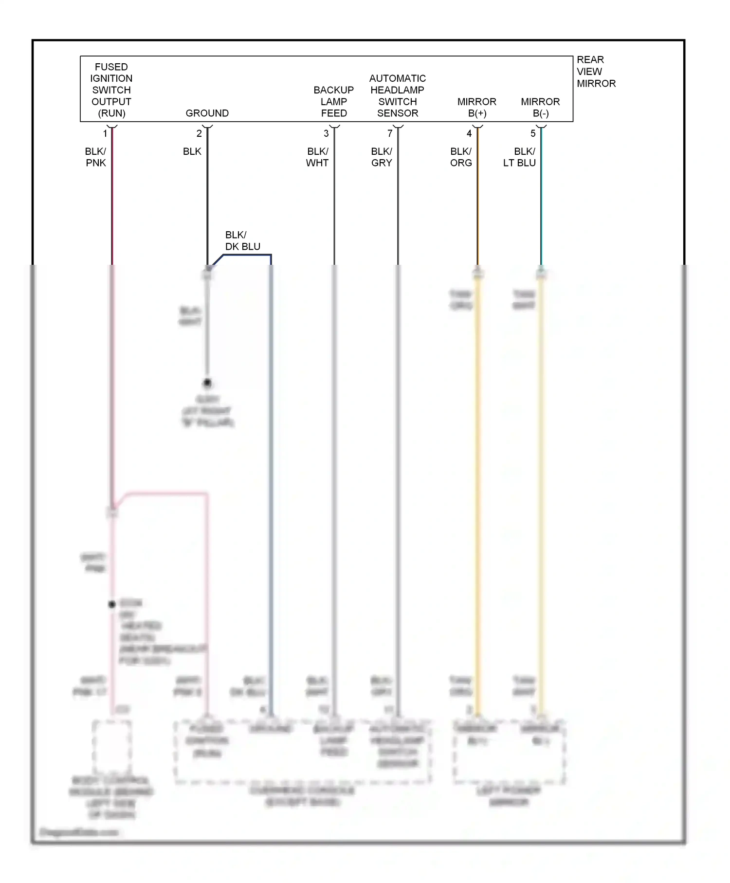 Dodge Caravan IV (2000-2007) overhead console (except base) wiring diagram  (1 of 4)