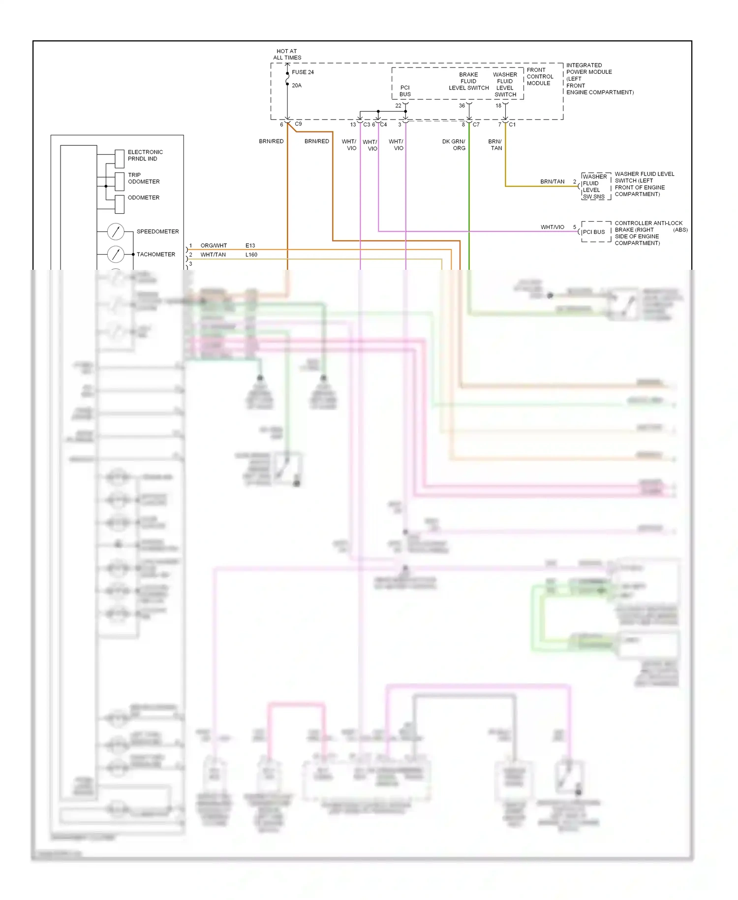 Dodge Caravan IV (2000-2007) speedometer wiring diagram  (1 of 1)