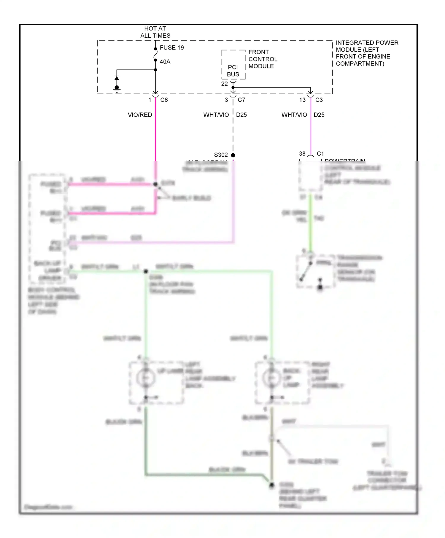 Dodge Caravan IV (2000-2007) transmission range sensor (on transaxle) prnl wiring diagram  (1 of 1)