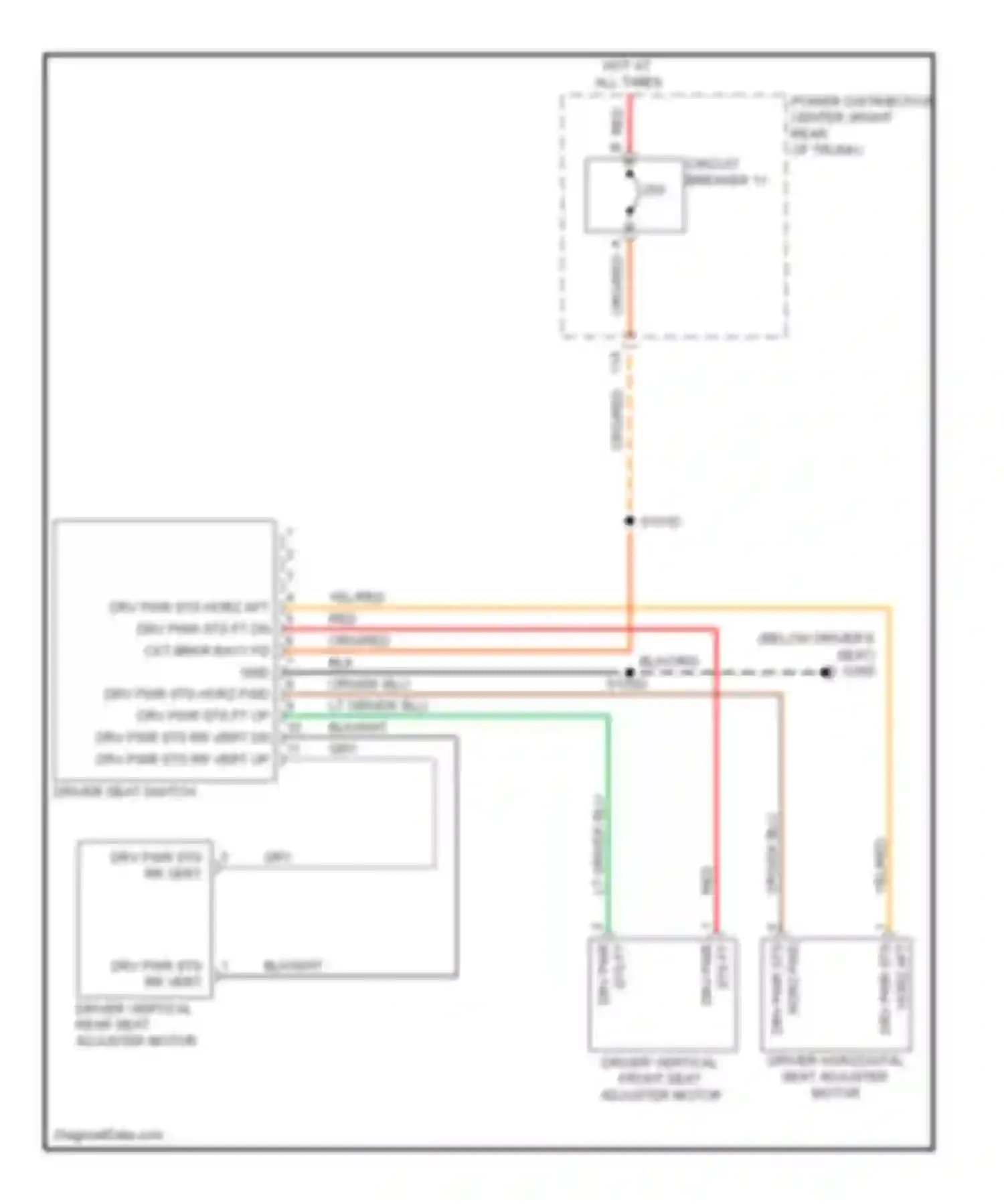 Challenger Dodge III facelift (2010-2014): Driver power seat circuit