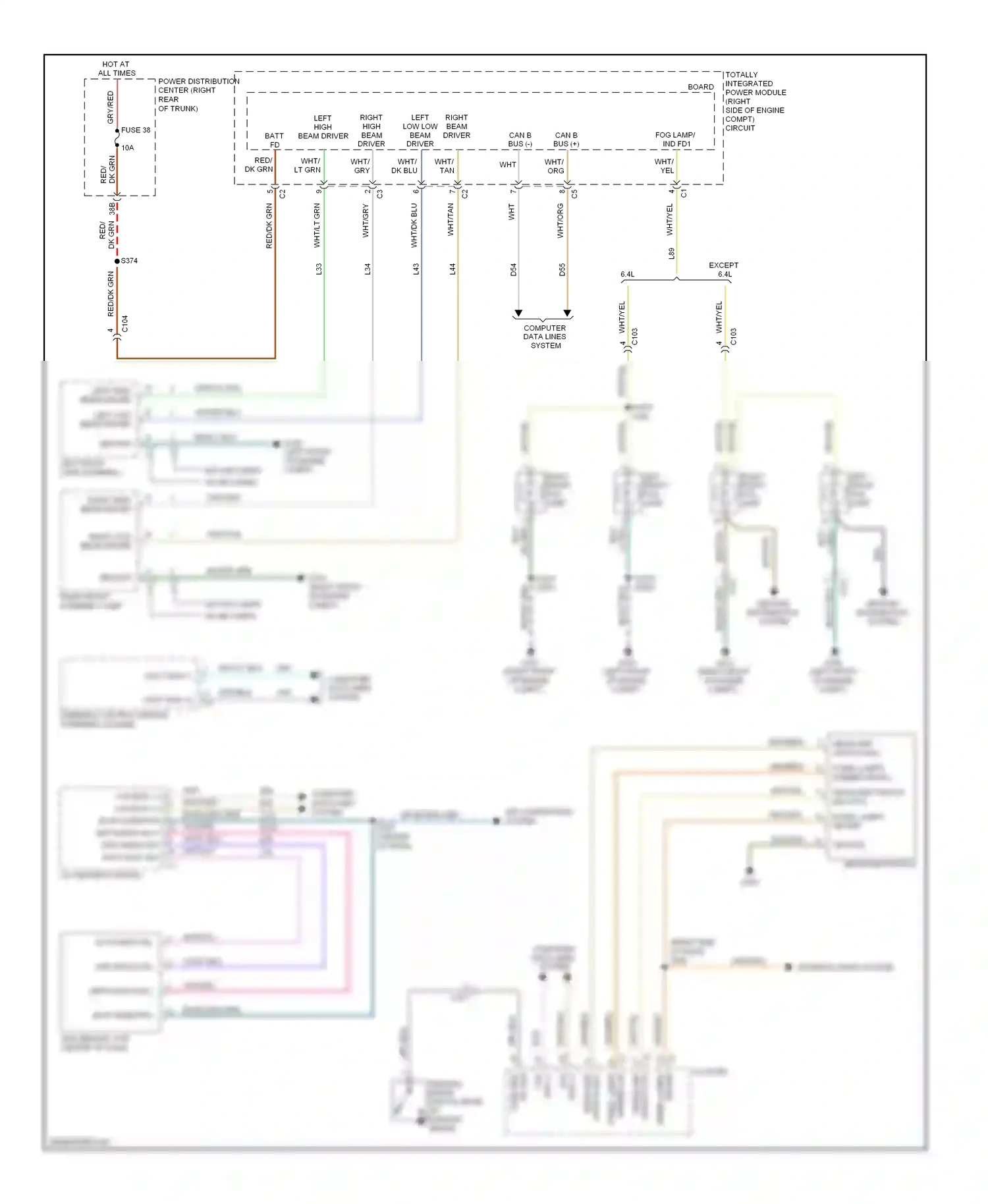 Dodge Challenger III facelift (2010-2014) computer data lines system wiring diagram  (14 of 41)