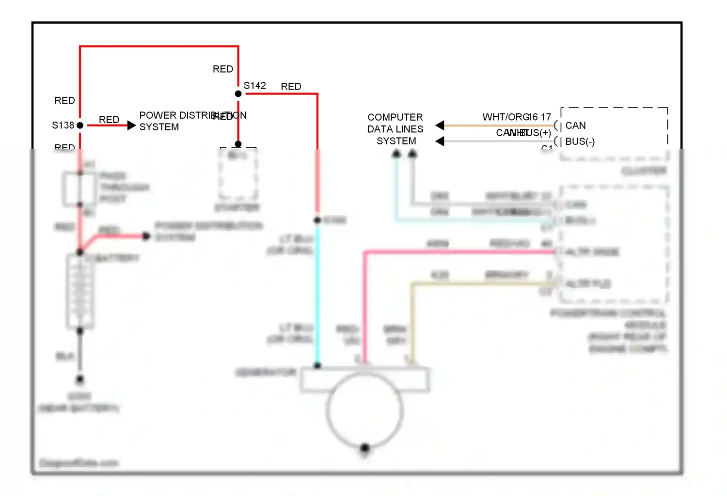 Dodge Challenger III facelift (2010-2014) computer data lines system wiring diagram  (31 of 41)