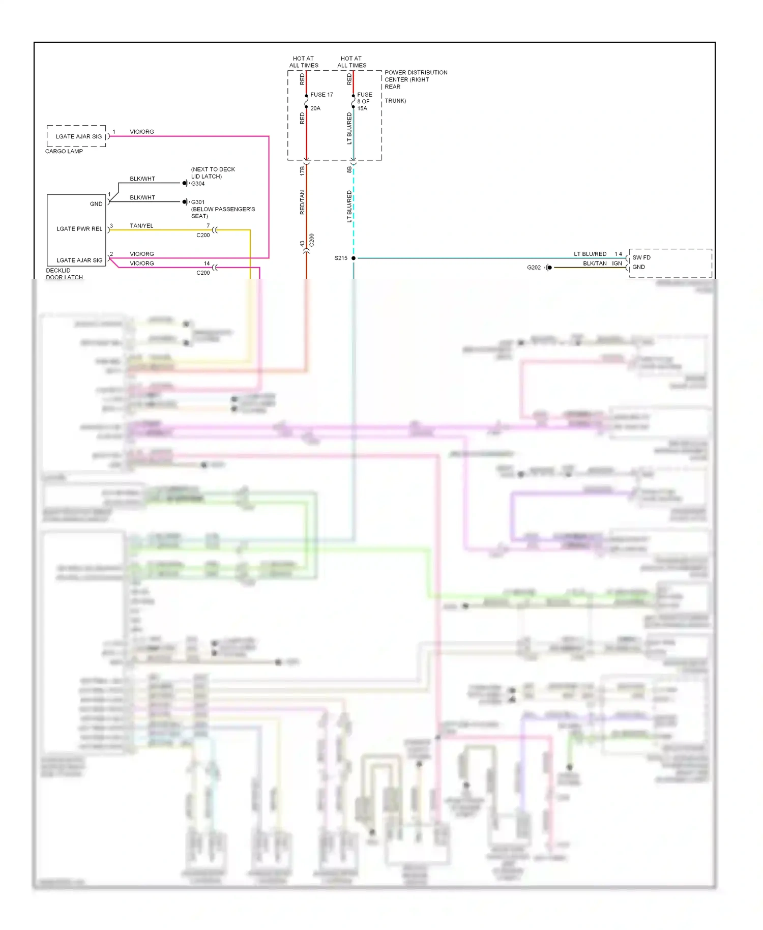 Dodge Challenger III facelift (2010-2014) decklid release switch wiring diagram  (1 of 3)