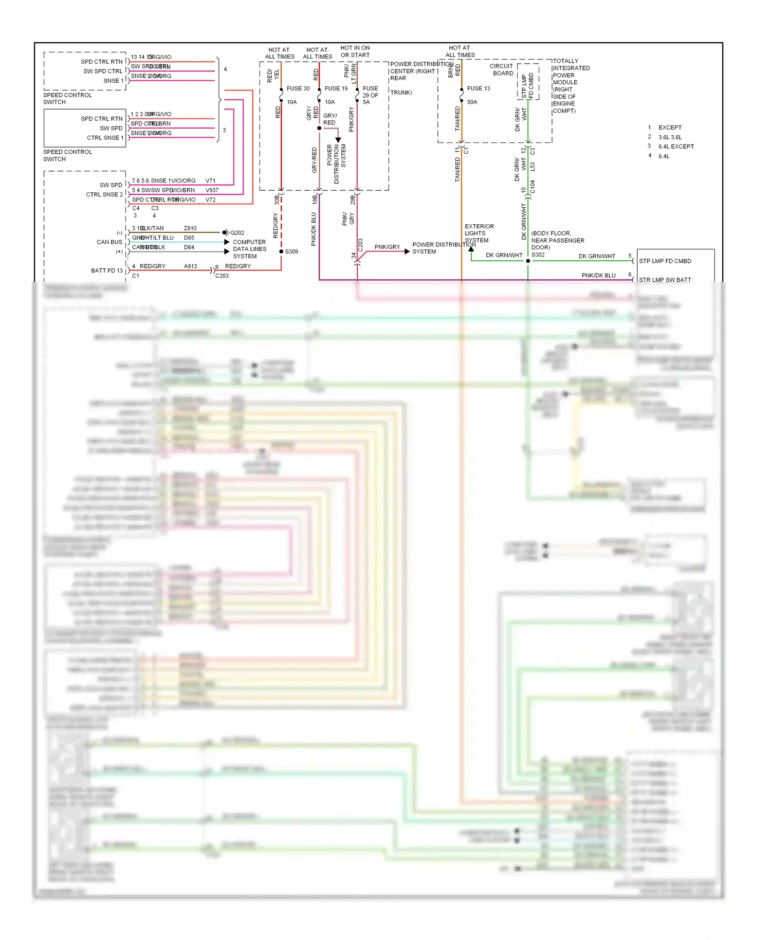 Dodge Challenger III facelift (2010-2014) eng ctrl run/strt ign wiring diagram  (1 of 2)