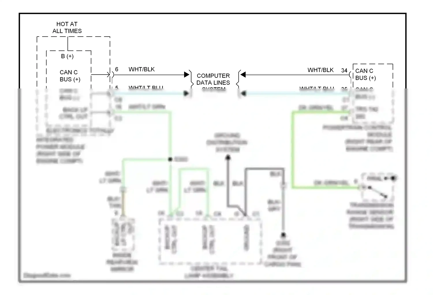 Dodge Challenger III (2008-2010) backup wiring diagram  (1 of 1)