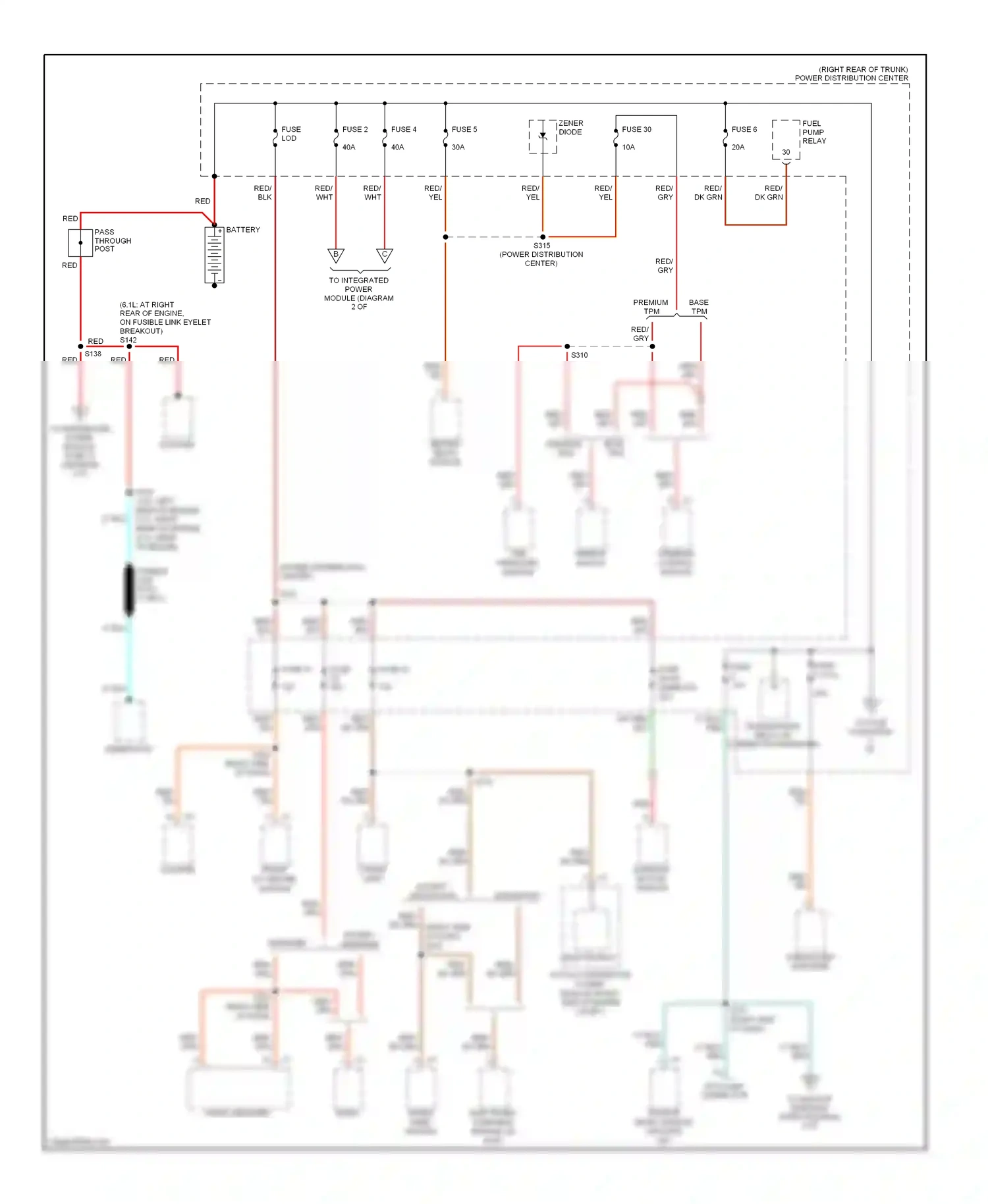 Dodge Challenger III (2008-2010) except amplifier wiring diagram  (1 of 1)