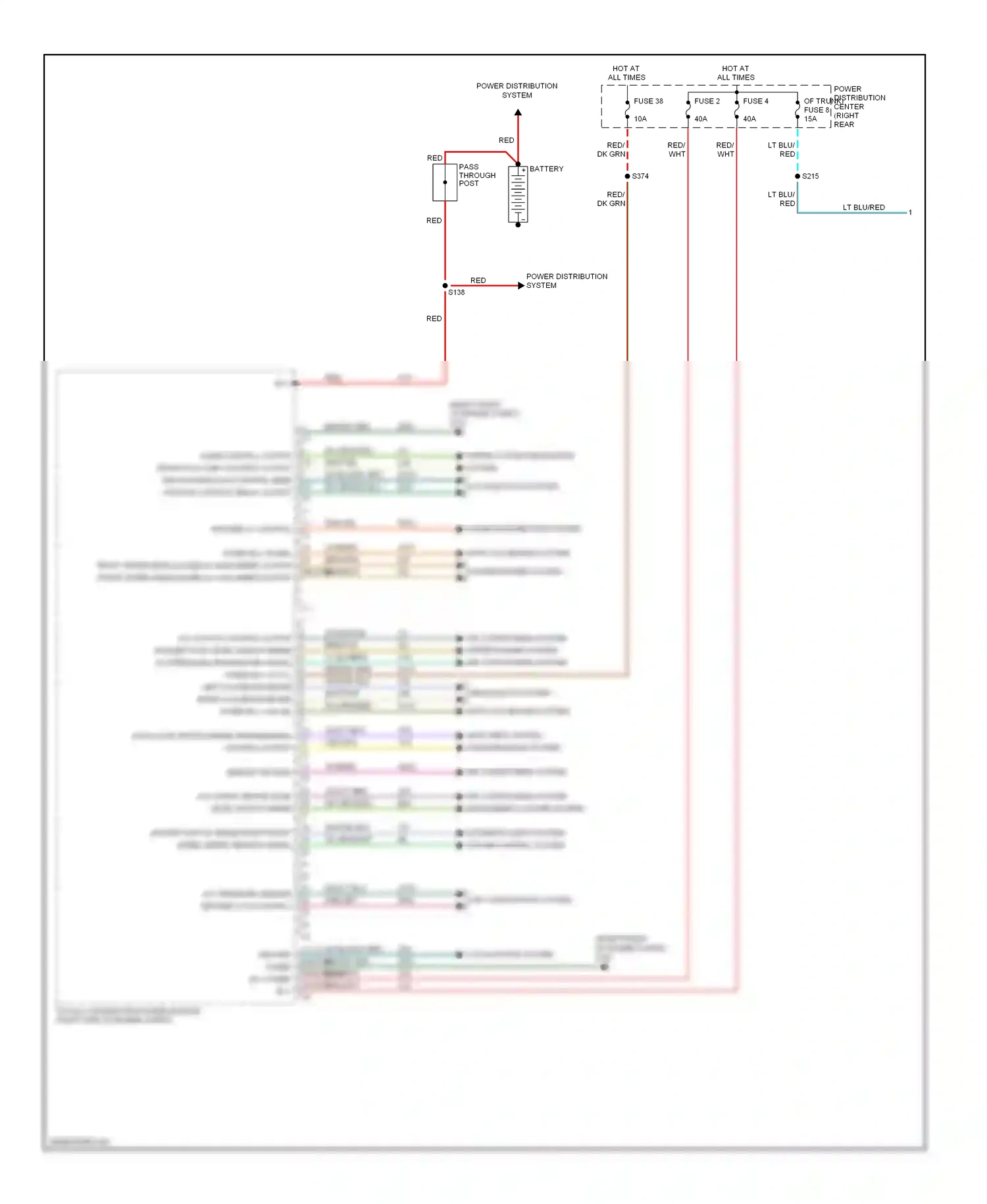 Dodge Challenger III (2008-2010) pass through post wiring diagram  (1 of 4)