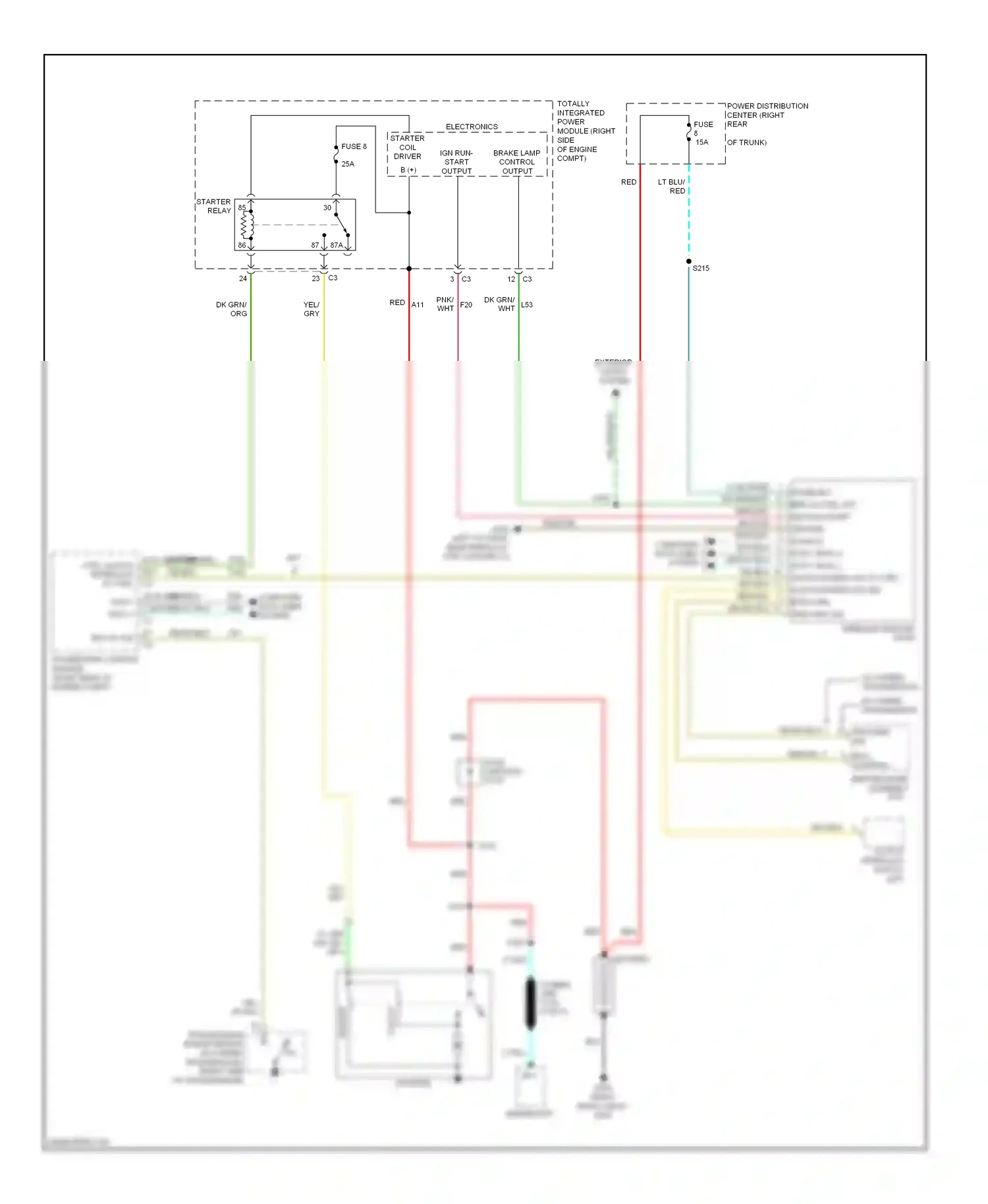 Dodge Challenger III (2008-2010) pass through post wiring diagram  (4 of 4)