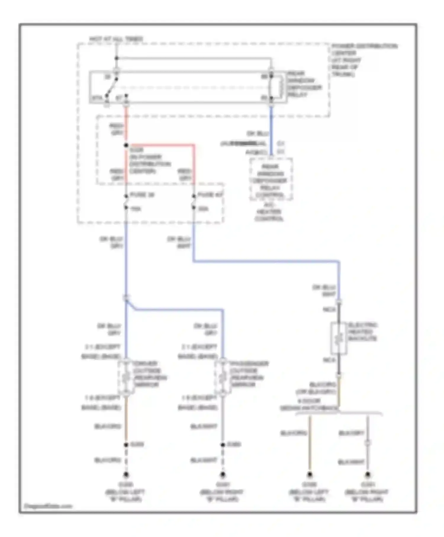Charger Dodge V (2005-2010): Defoggers circuit