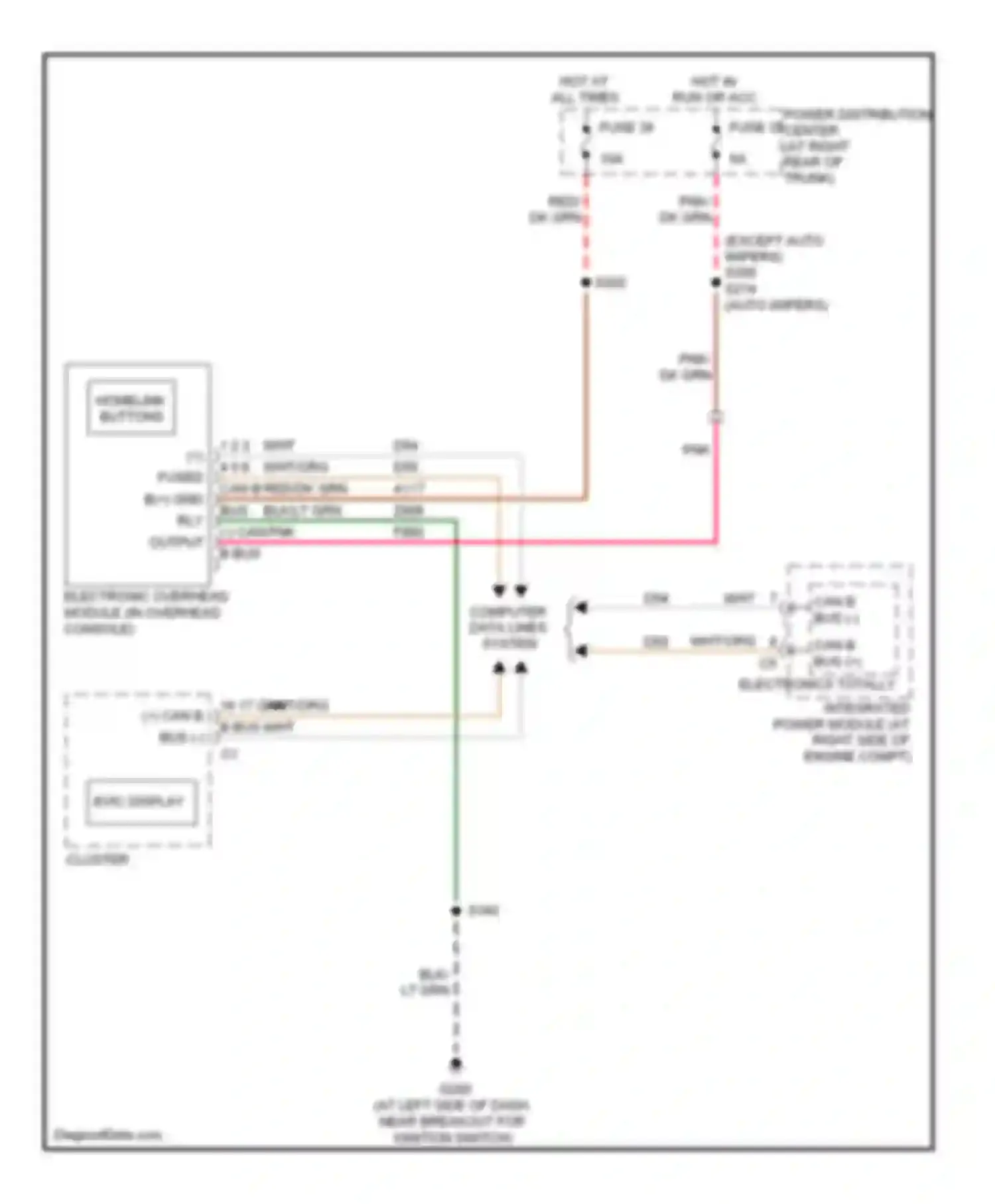 Charger Dodge V (2005-2010): Overhead console circuit