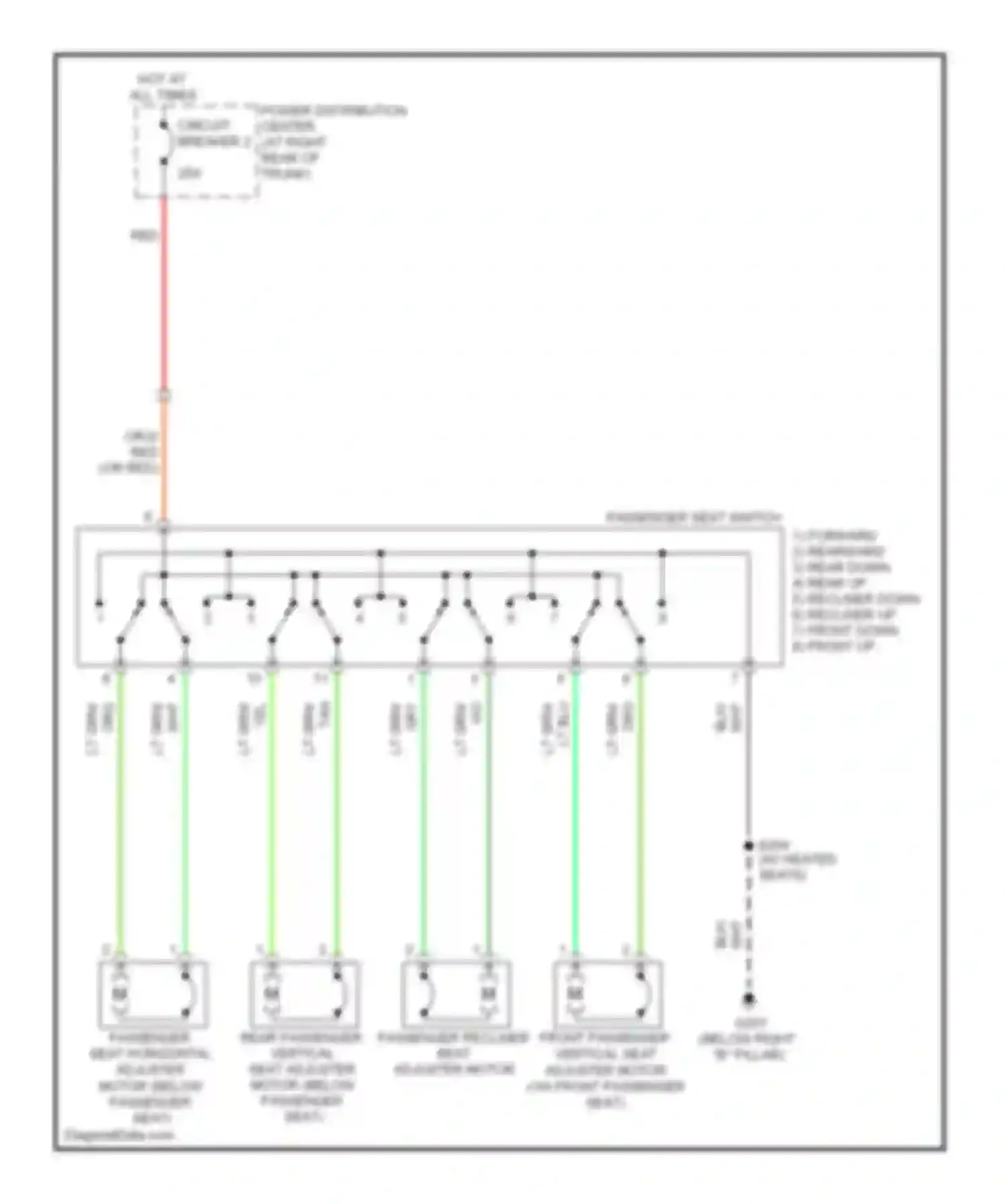 Charger Dodge V (2005-2010): Passenger power seat circuit