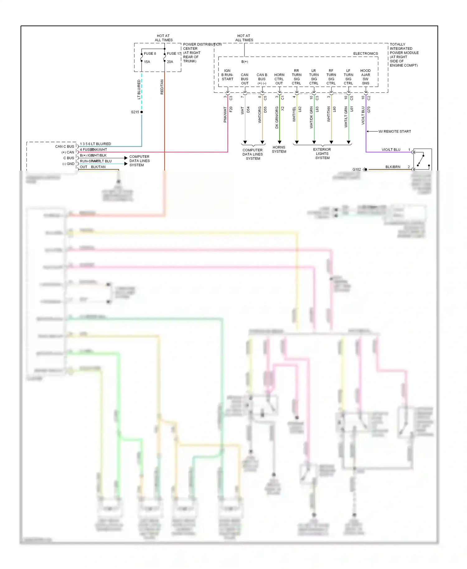 Dodge Charger V (2005-2010) horns computer system data lines system wiring diagram  (1 of 1)