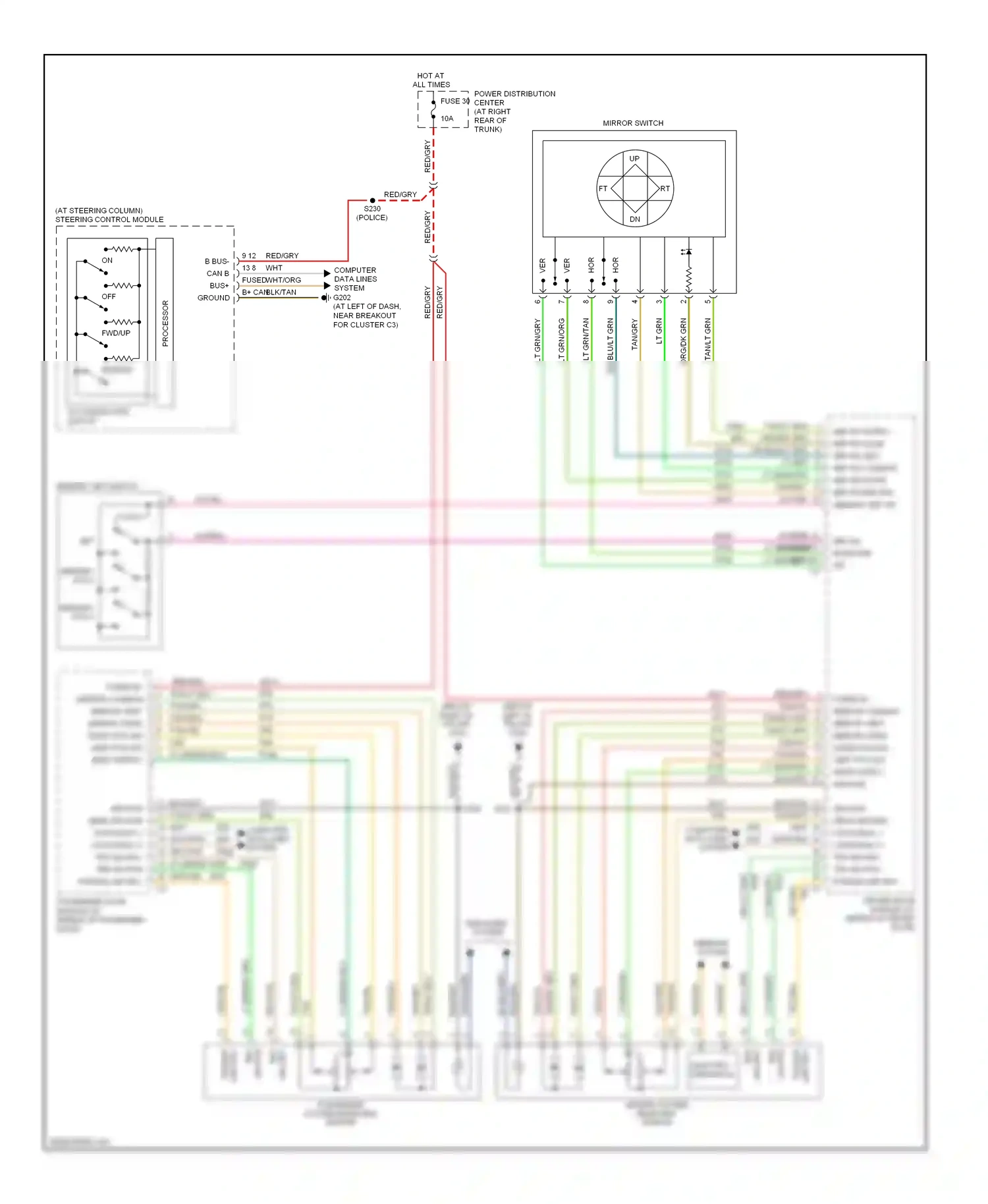 Dodge Charger V (2005-2010) memory set switch wiring diagram  (1 of 1)
