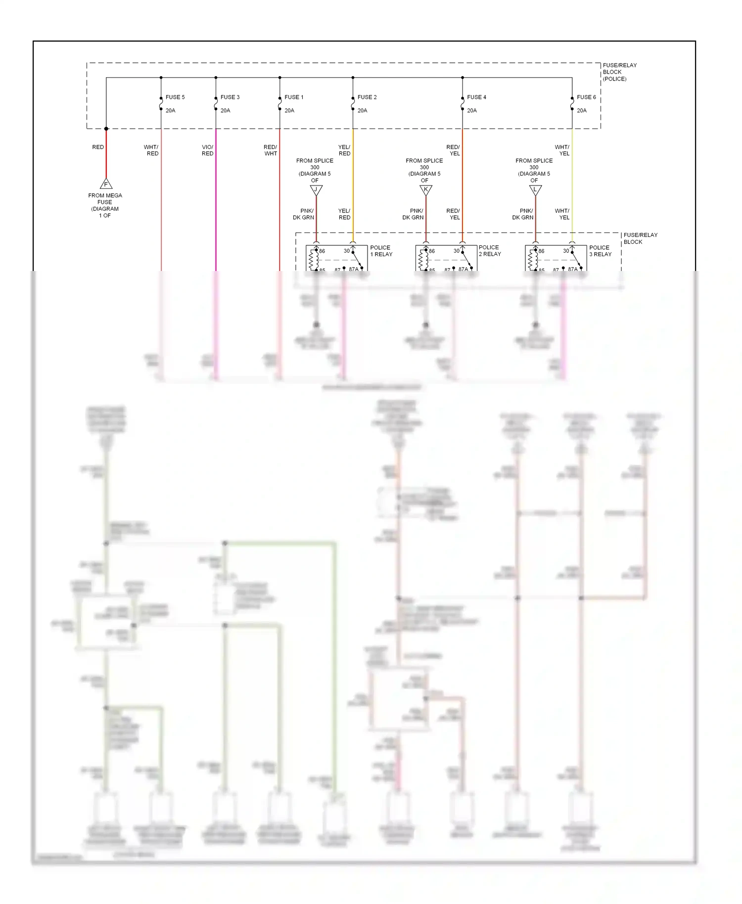 Dodge Charger V (2005-2010) occupant restraint controller module wiring diagram  (3 of 3)