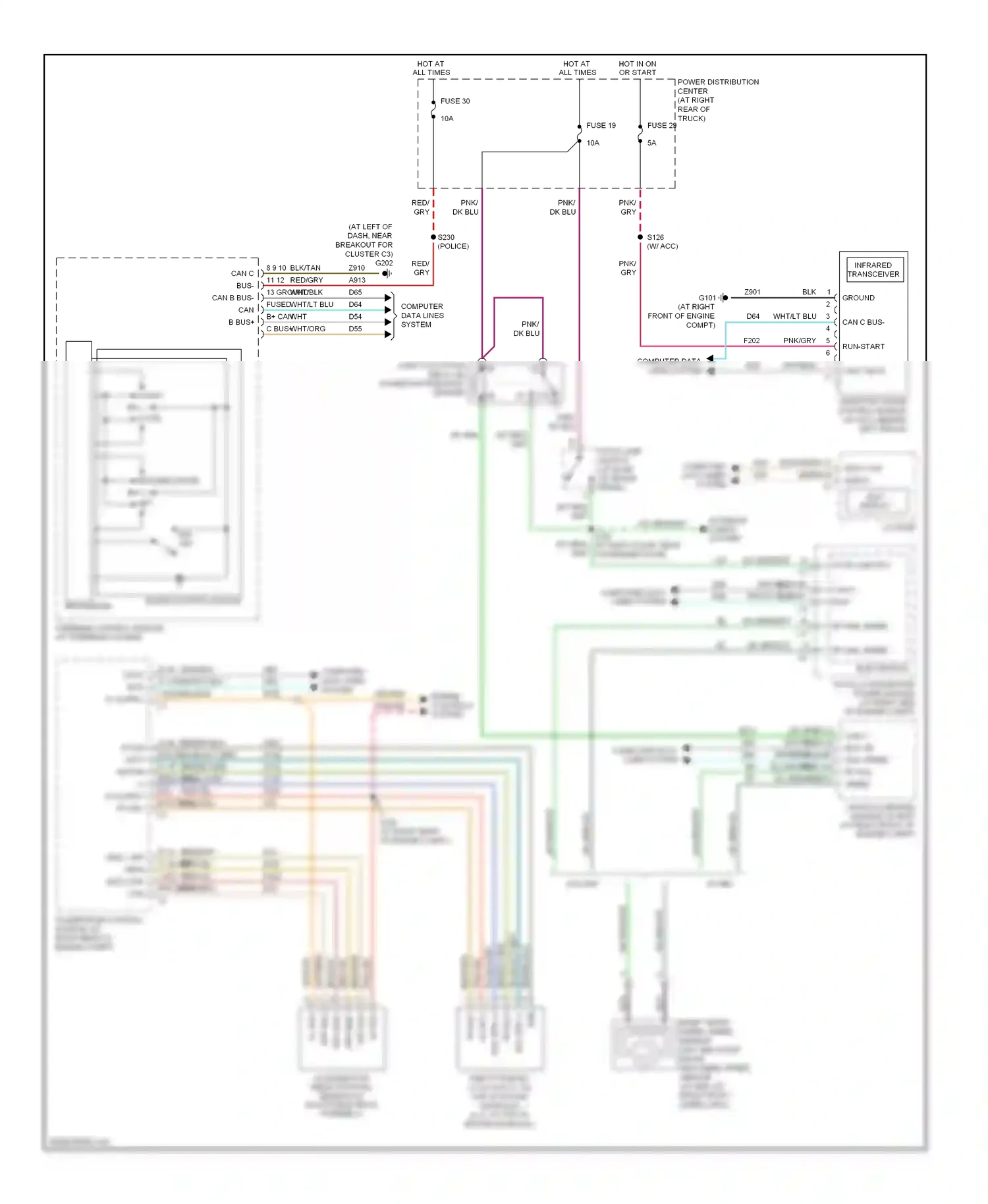 Dodge Charger V (2005-2010) processor wiring diagram  (1 of 5)
