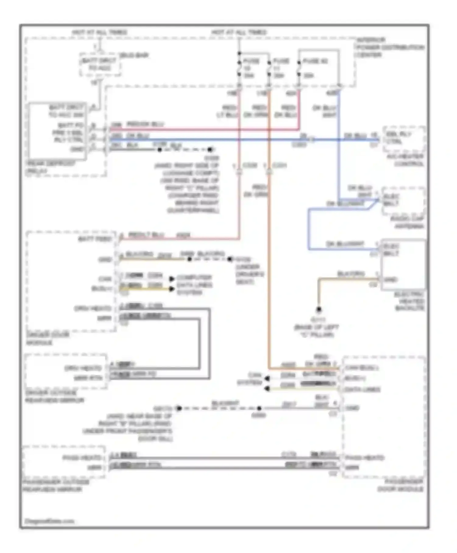 Charger Dodge VI (2010-2014): Defoggers circuit