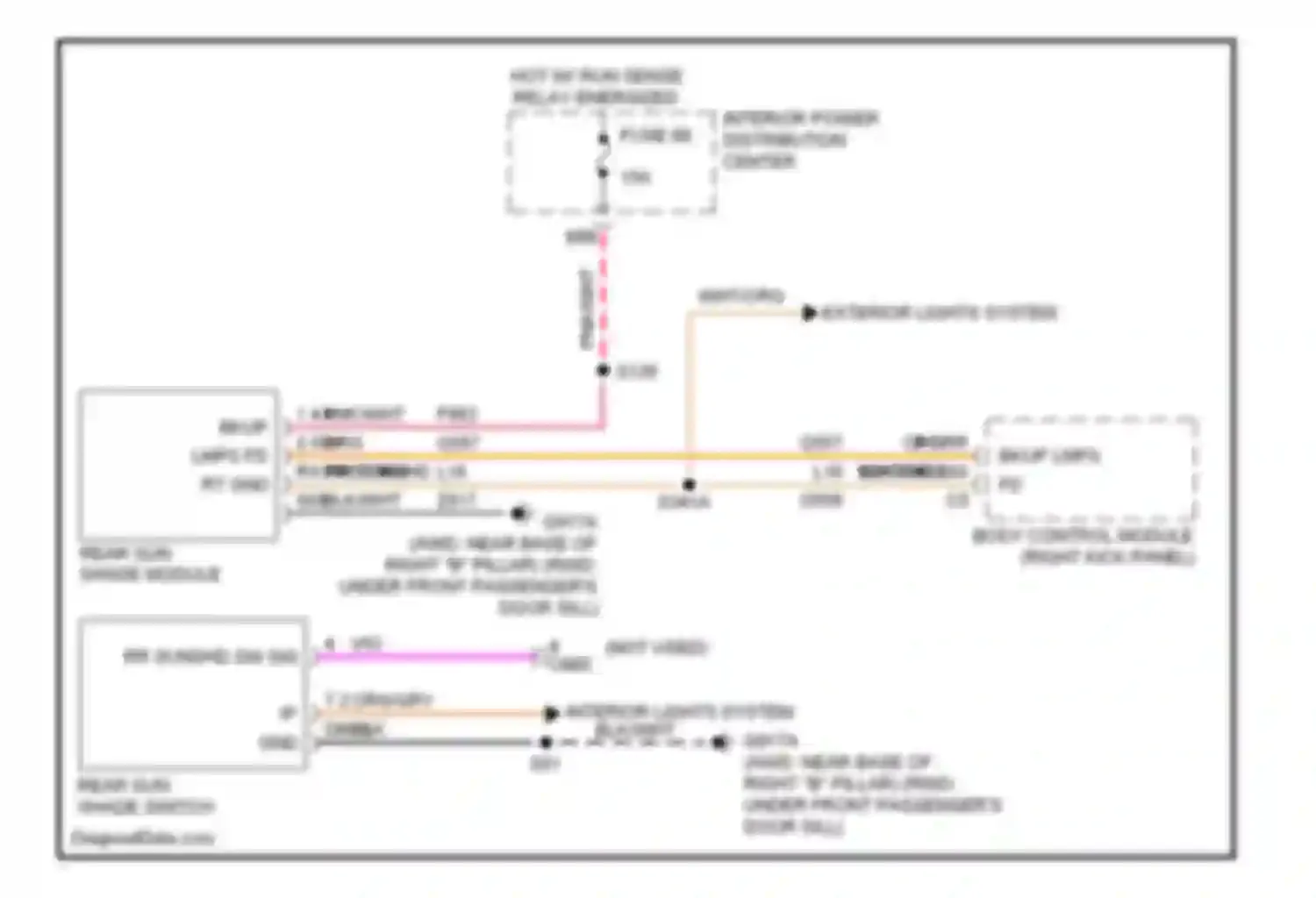 Charger Dodge VI (2010-2014): Rear window sun shade circuit
