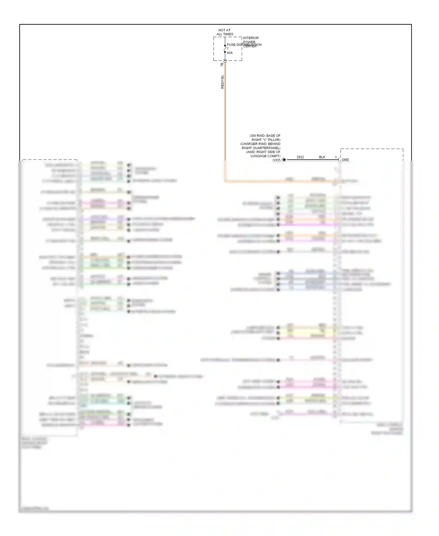 Dodge Charger VI (2010-2014) engine controls system wiring diagram  (1 of 1)