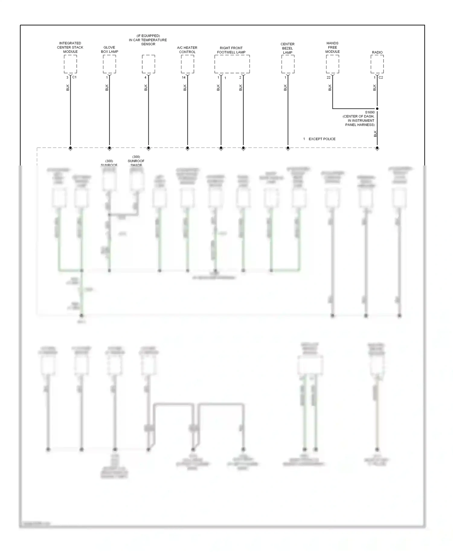 Dodge Charger VI (2010-2014) integrated center stack module wiring diagram  (4 of 6)