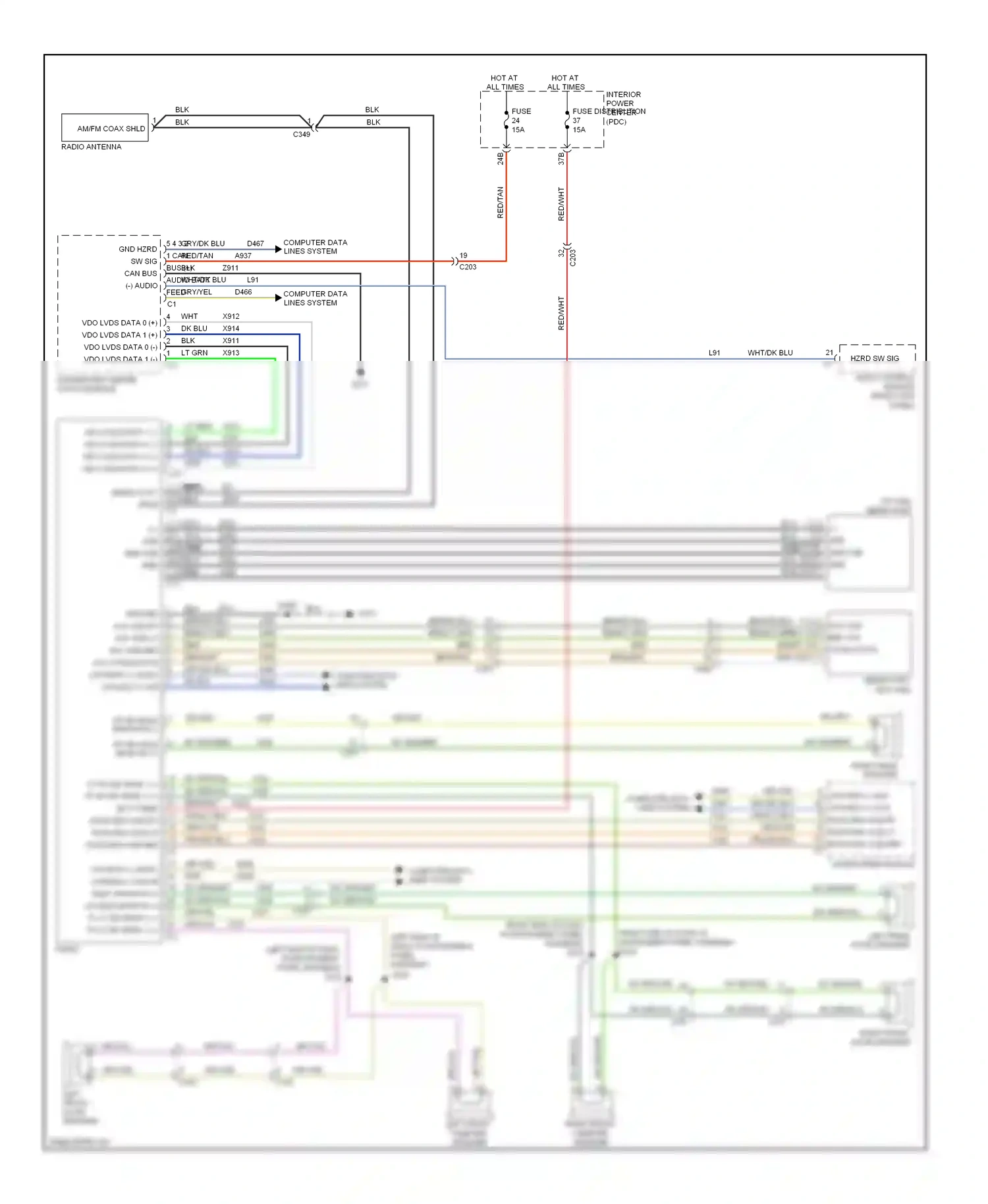 Dodge Charger VI (2010-2014) integrated center stack module wiring diagram  (5 of 6)