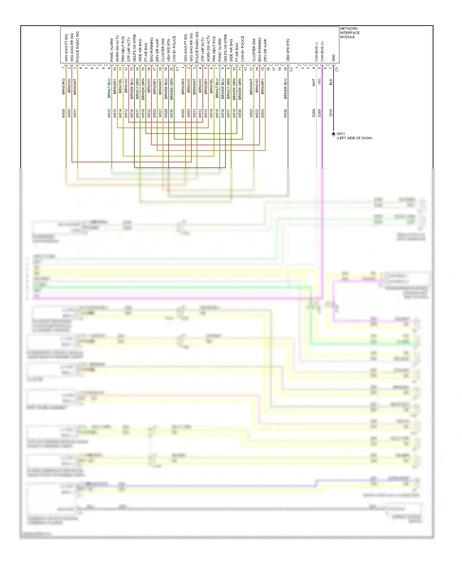 Dodge Charger VI (2010-2014) network interface module wiring diagram  (1 of 1)