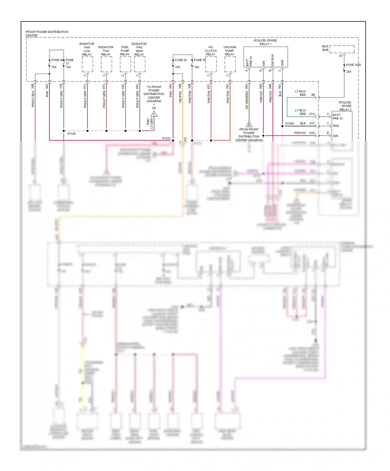 Dodge Charger VI (2010-2014) occupant restraint controller module wiring diagram  (3 of 3)