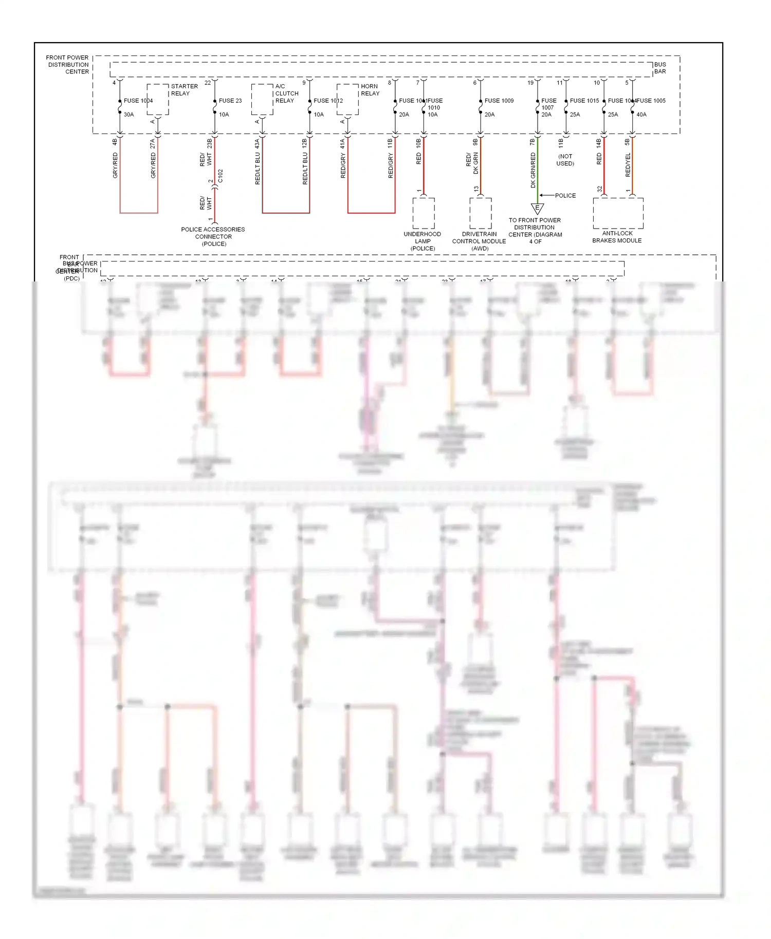 Dodge Charger VI (2010-2014) occupant restraint controller module wiring diagram  (2 of 3)